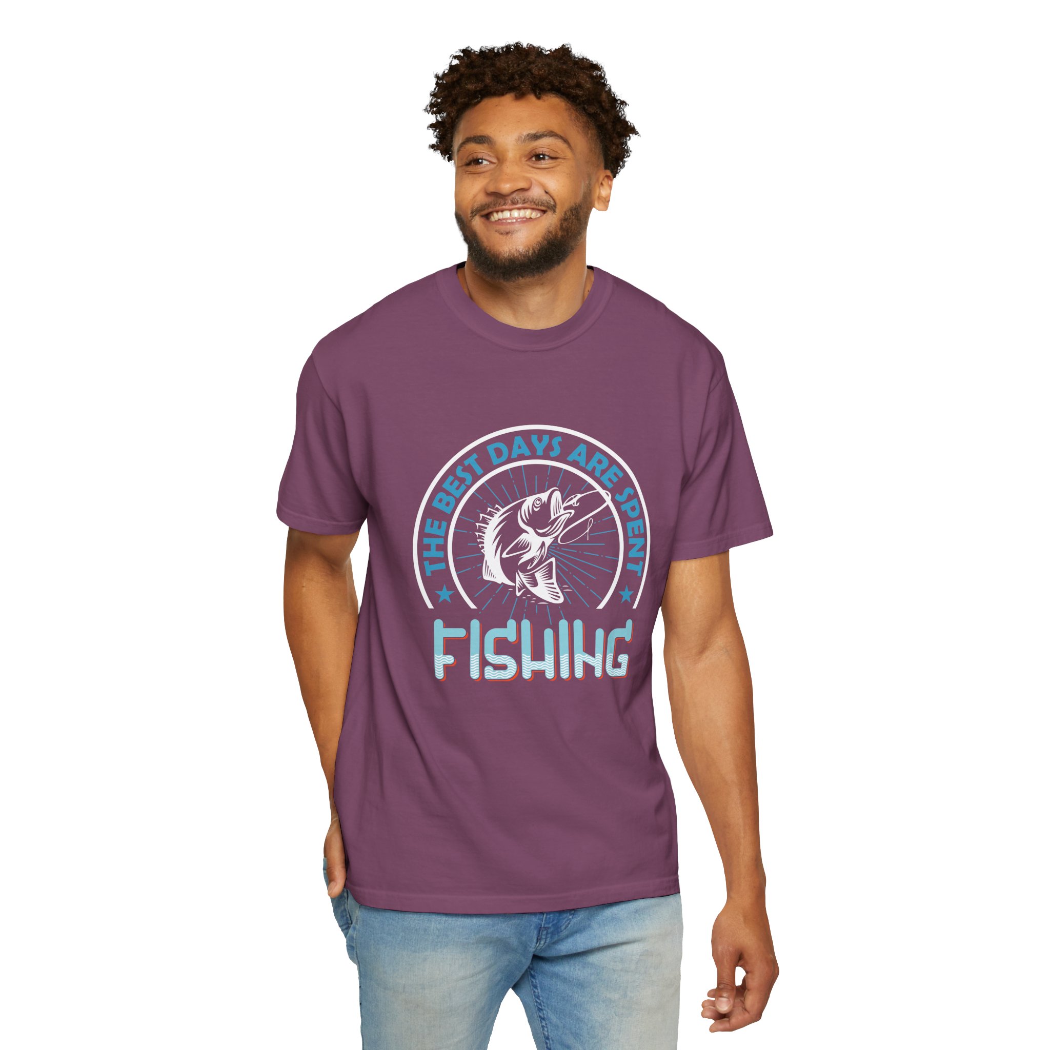 Fishing Enthusiast Garment-Dyed T-Shirt, Casual Wear, Gift for Dad, Outdoor Apparel, Eco-Friendly Fishing Shirt, Summer Fashion. - Image 30