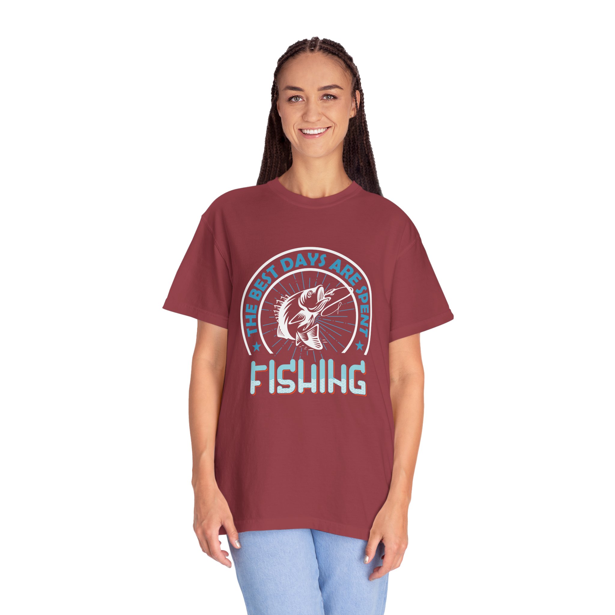 Fishing Enthusiast Garment-Dyed T-Shirt, Casual Wear, Gift for Dad, Outdoor Apparel, Eco-Friendly Fishing Shirt, Summer Fashion. - Image 35