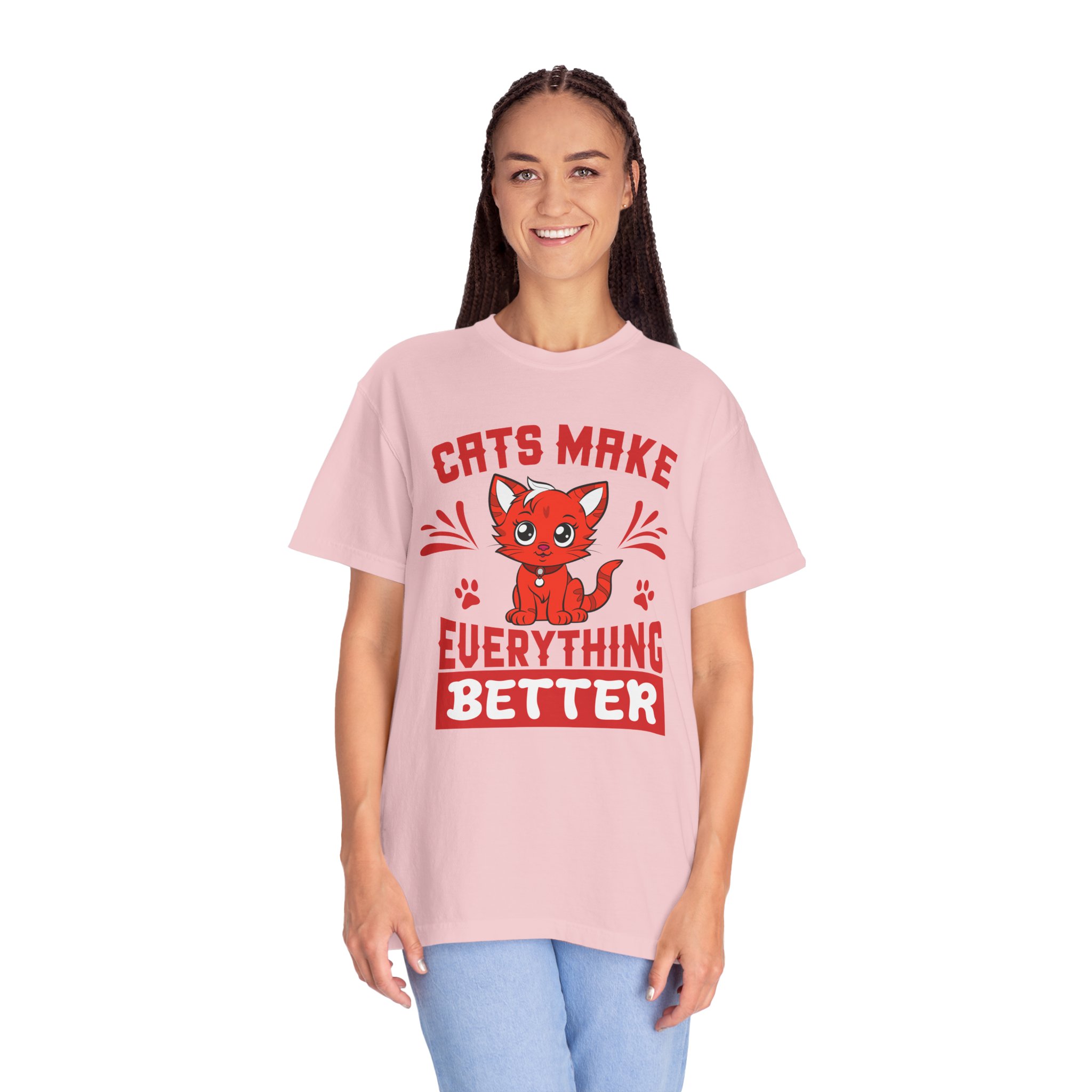 Cats Make Everything Better T-Shirt — Cute Red Kitten Graphic Tee for Cat Lovers, - Image 51