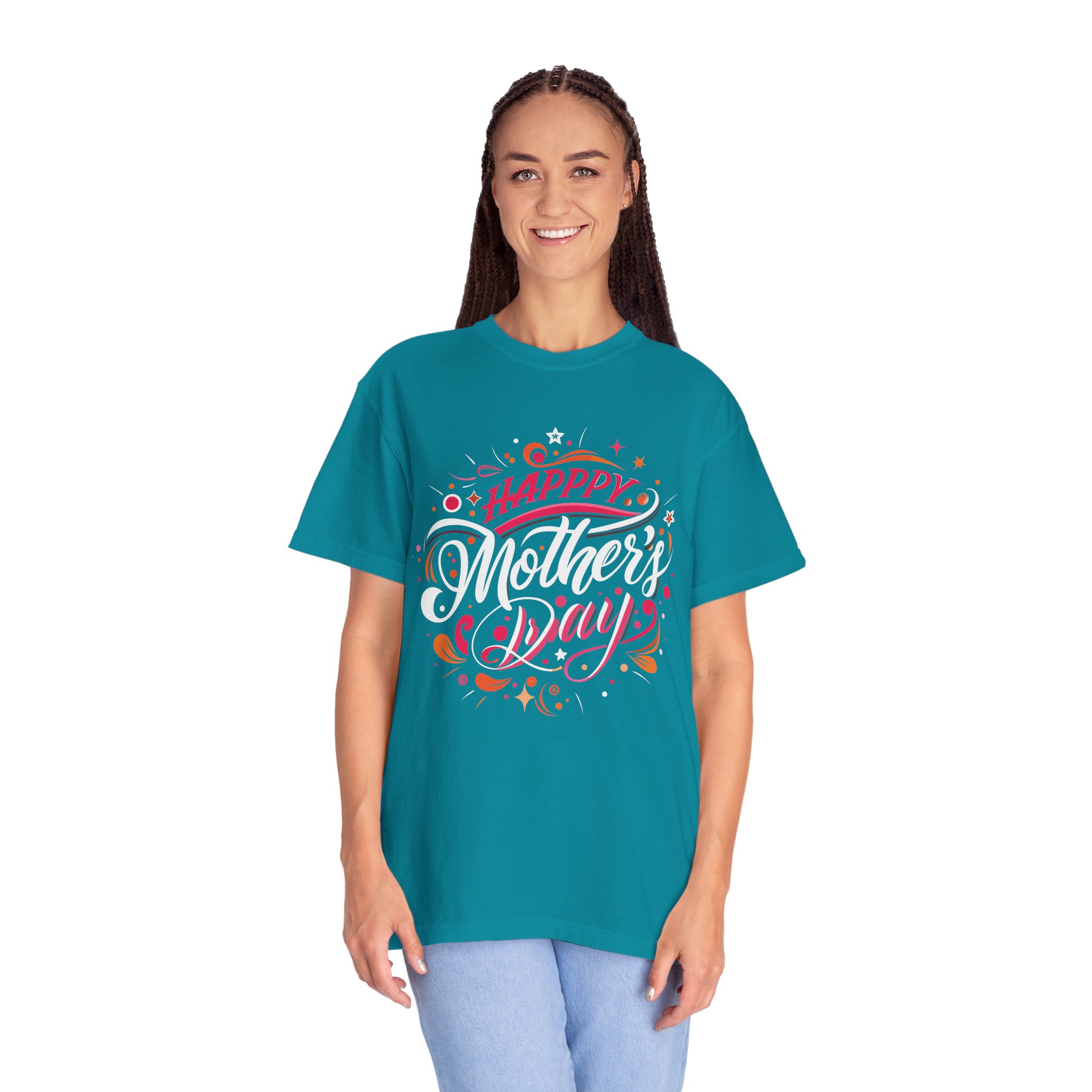 Happy Mother's Day Unisex Garment-Dyed T-Shirt, Gift for Mom, Cute Tee, Mother's Day Celebration wear. - Image 11