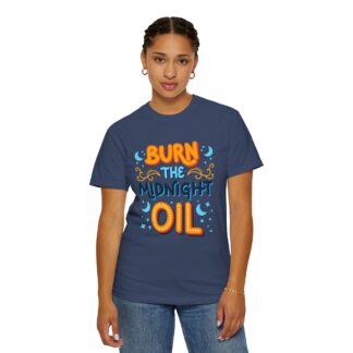 Bold motivational quote tee - Burn the Midnight Oil Unisex Tee - Image 28