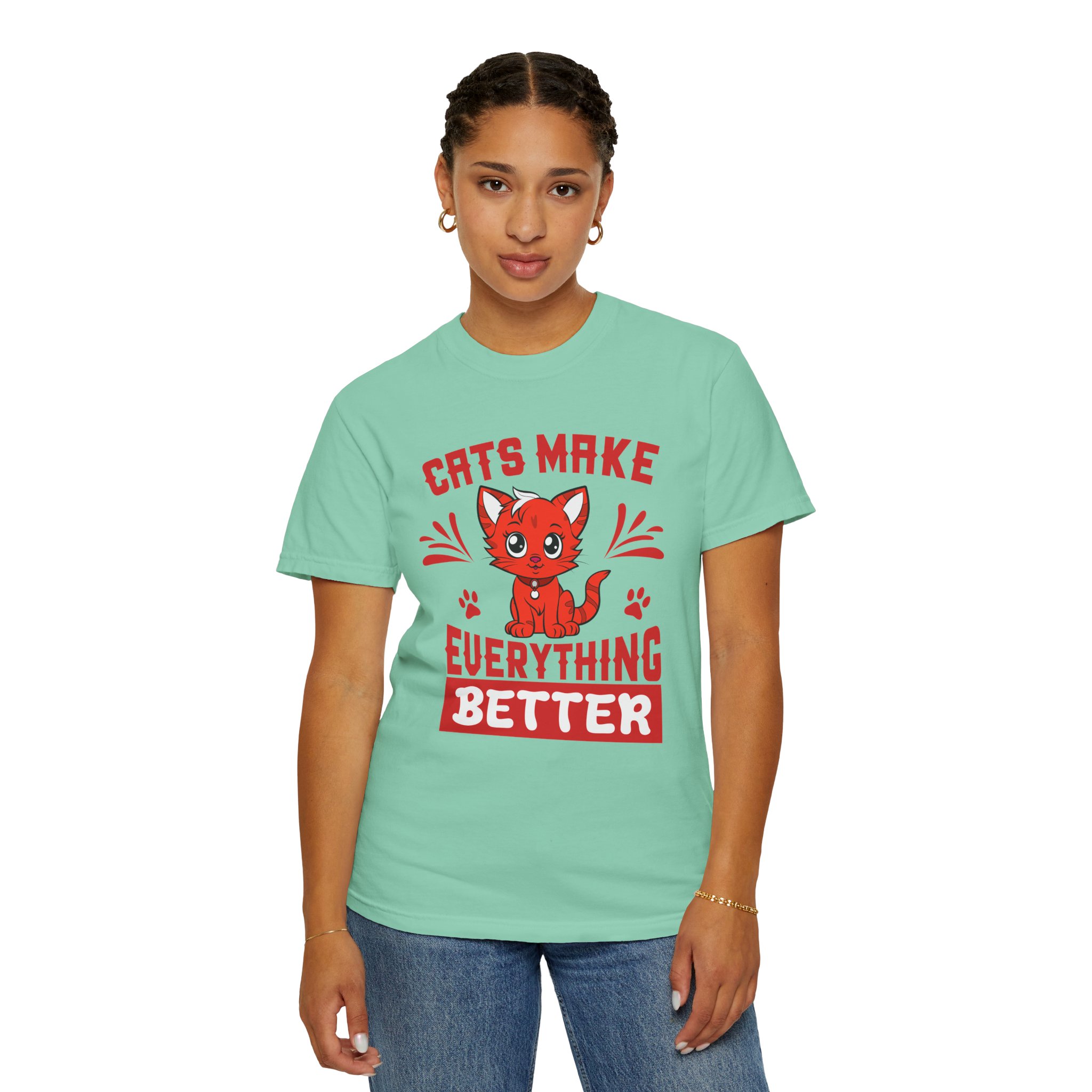Cats Make Everything Better T-Shirt — Cute Red Kitten Graphic Tee for Cat Lovers, - Image 28