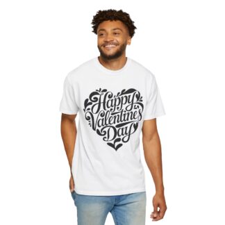 Happy Valentine’s Day Script Heart T-Shirt – Romantic Love Graphic Tee for Couples, Gift Giving & Festive Celebration. - Image 6