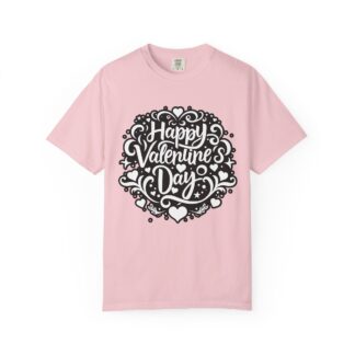 Happy Valentine’s Day Heart Floral T-Shirt – Romantic Floral Graphic Tee for Couples, Love Gifts & Festive Celebration. - Image 1