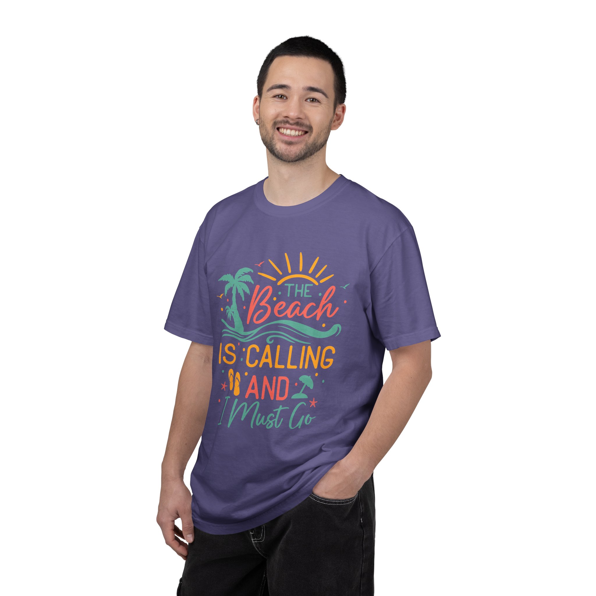 C - 13.4 - Beach-Themed Garment-Dyed T-Shirt, Summer Tee, Vacation Shirt, Gift for Beach Lovers, Casual Wear, Fun Summer Outfit. - Image 26
