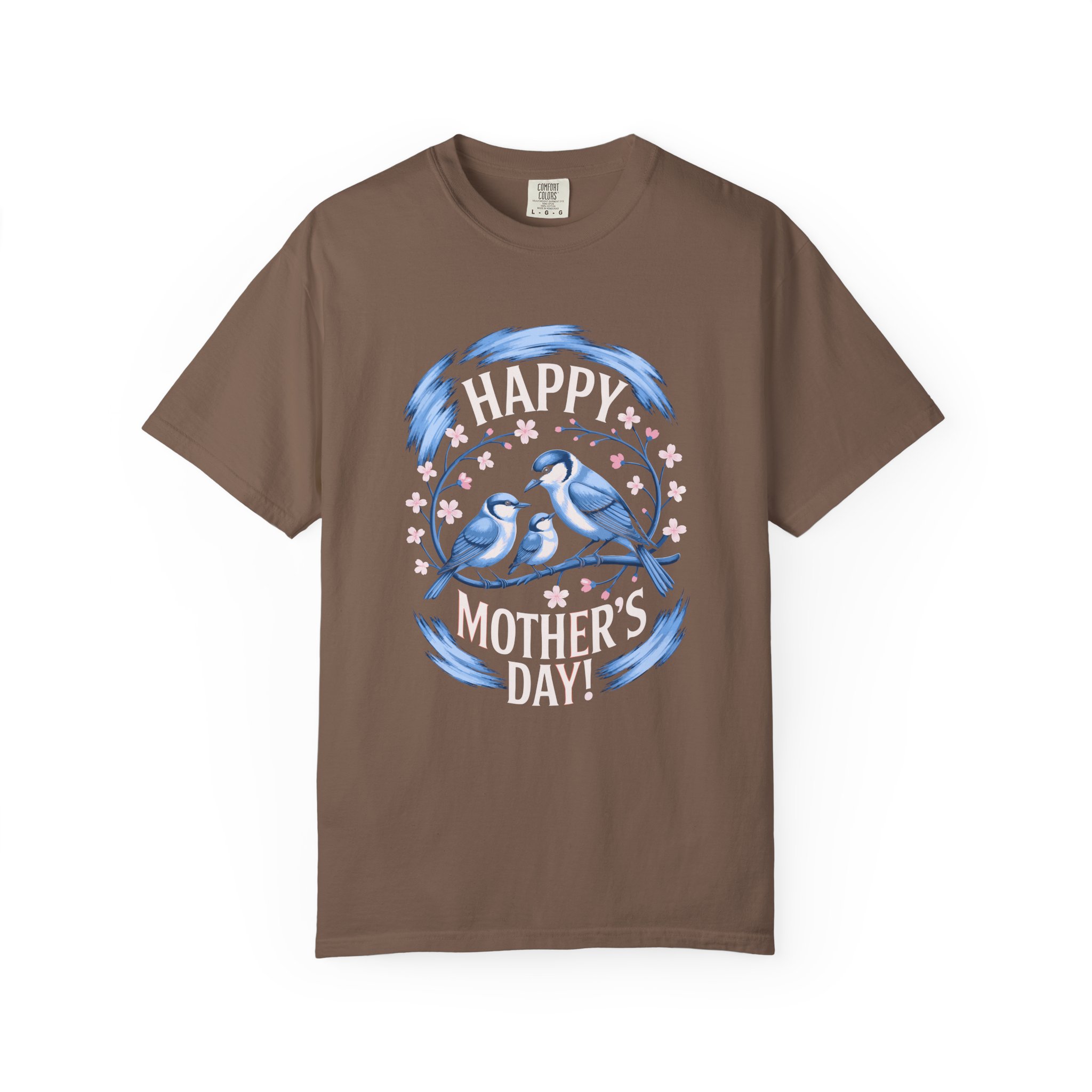 Happy Mother's Day Unisex T-Shirt, Garment-Dyed Tee, Gift for Mom, Spring Fashion, Bird Design Shirt, Casual Wear, Unique Gift Idea. - Image 9
