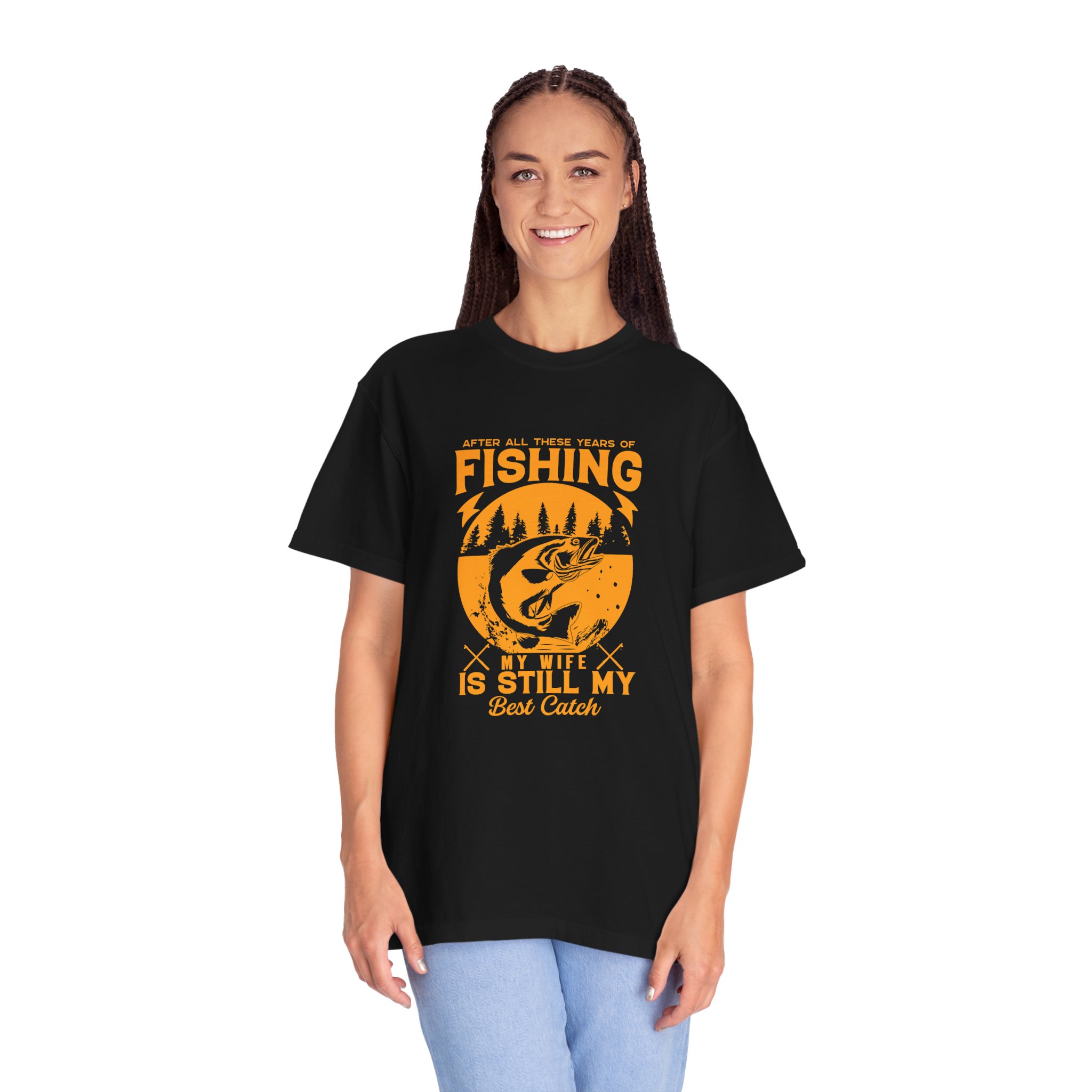 Fishing Enthusiast T-Shirt - My Wife is Still My Best Catch | Gift for Fishermen, Casual Wear, Fishing Trip. - Image 3