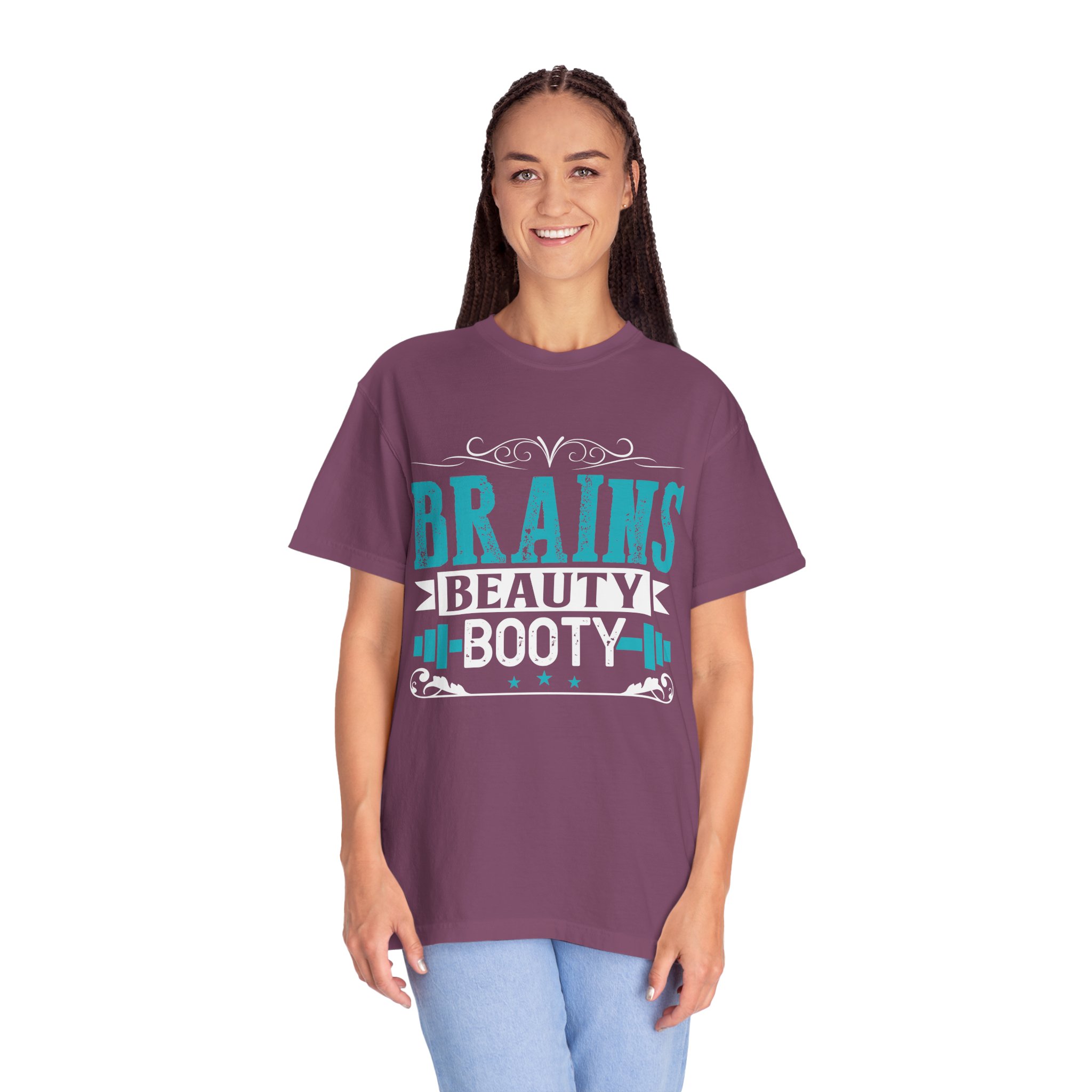 b2 - 6.12 - Brains Beauty Booty T-Shirt – Motivational Fitness Graphic Tee for Confidence, Strength & Empowered Style. - Image 51