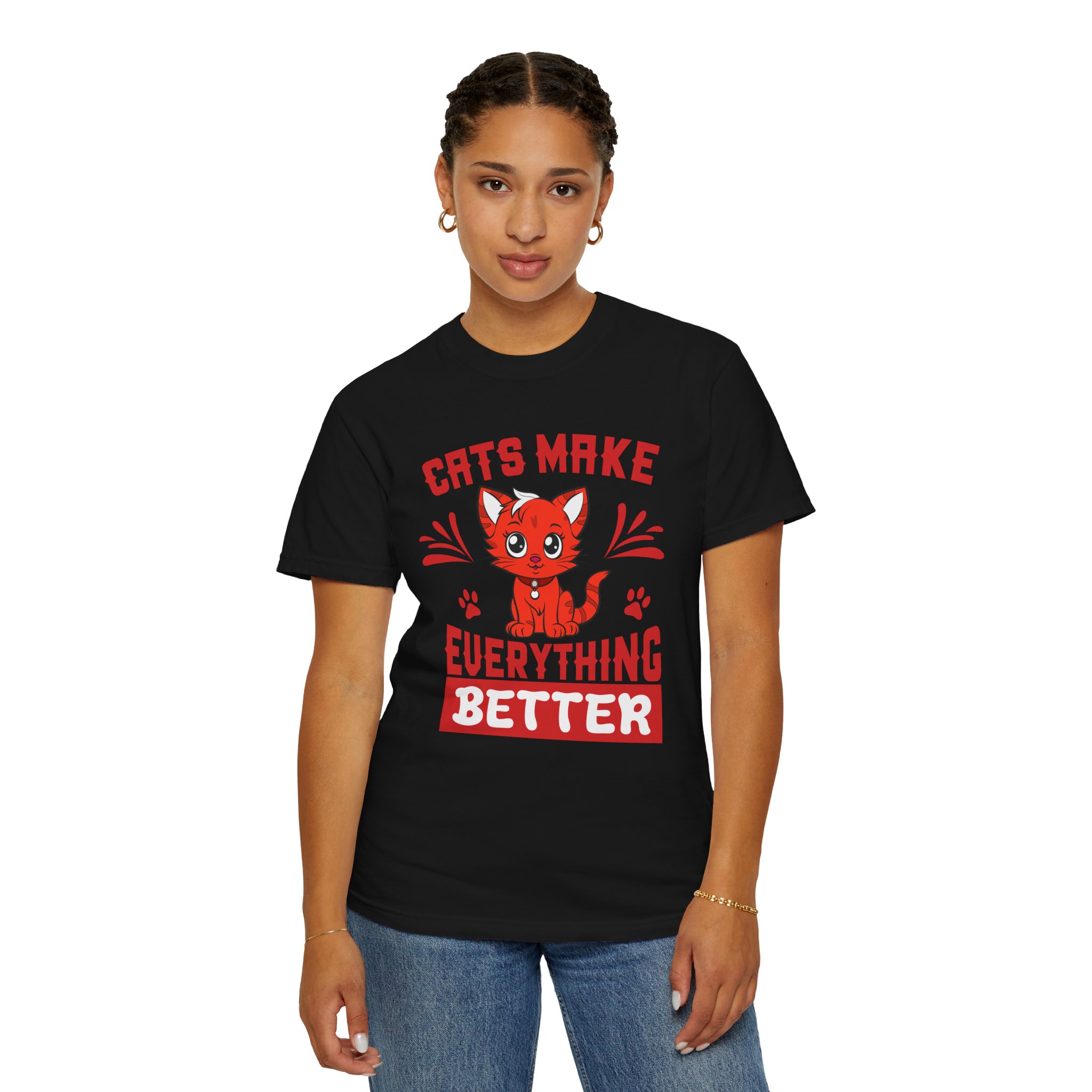 Cats Make Everything Better T-Shirt — Cute Red Kitten Graphic Tee for Cat Lovers, - Image 44