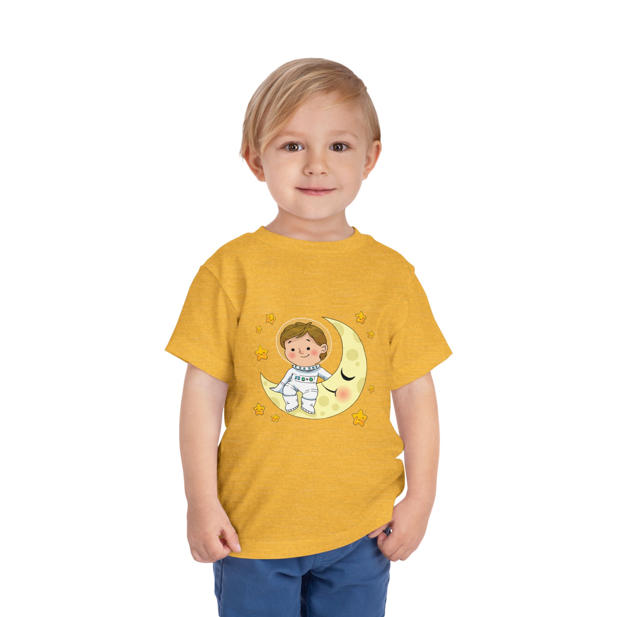 Cute Astronaut on Crescent Moon Toddler T-Shirt – Fun Space Adventure Graphic Tee for Kids, Boys & Girls. - Image 19