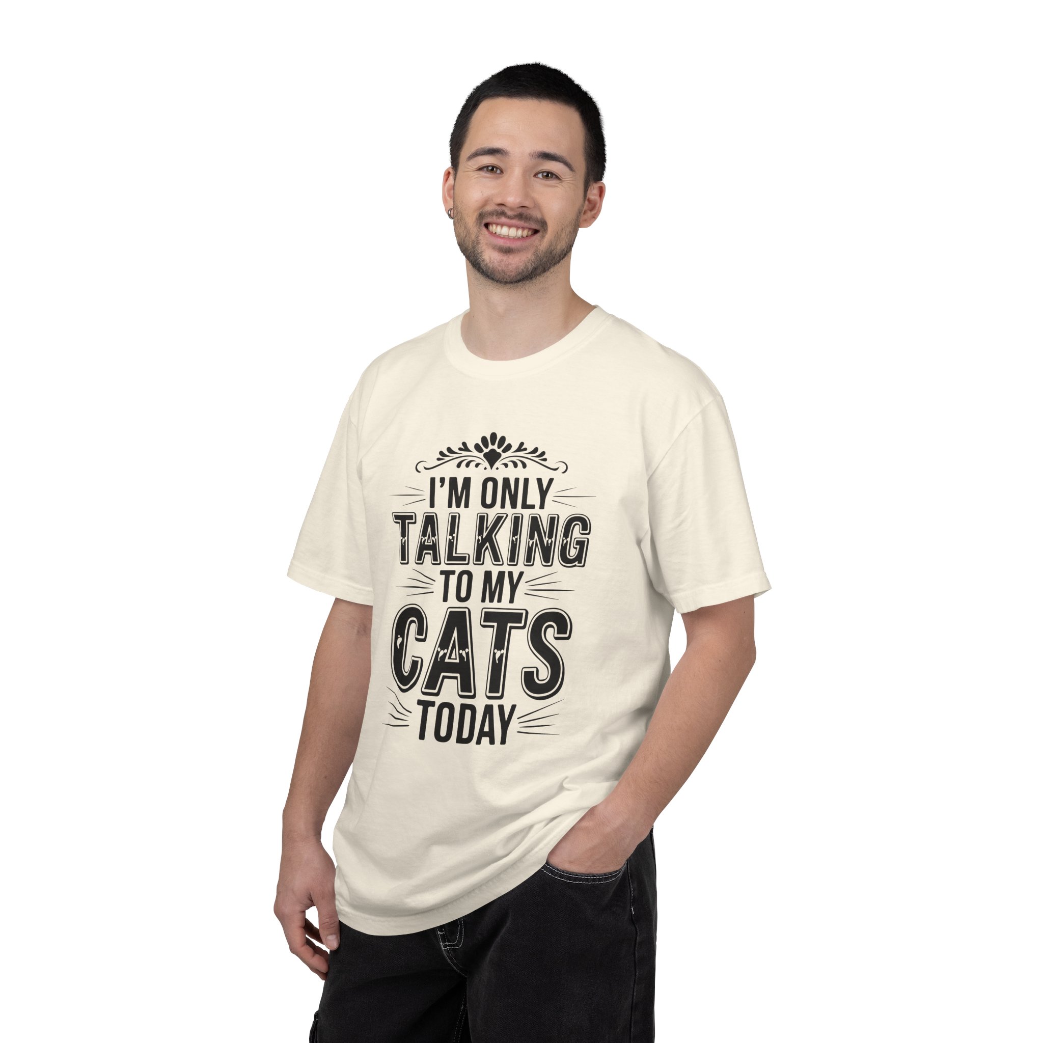 b2 - 5.6 - I’m Only Talking to My Cats Today T-Shirt – Funny Cat Lover Graphic Tee for Introvert Vibes & Cozy Pet Lover Style. - Image 18