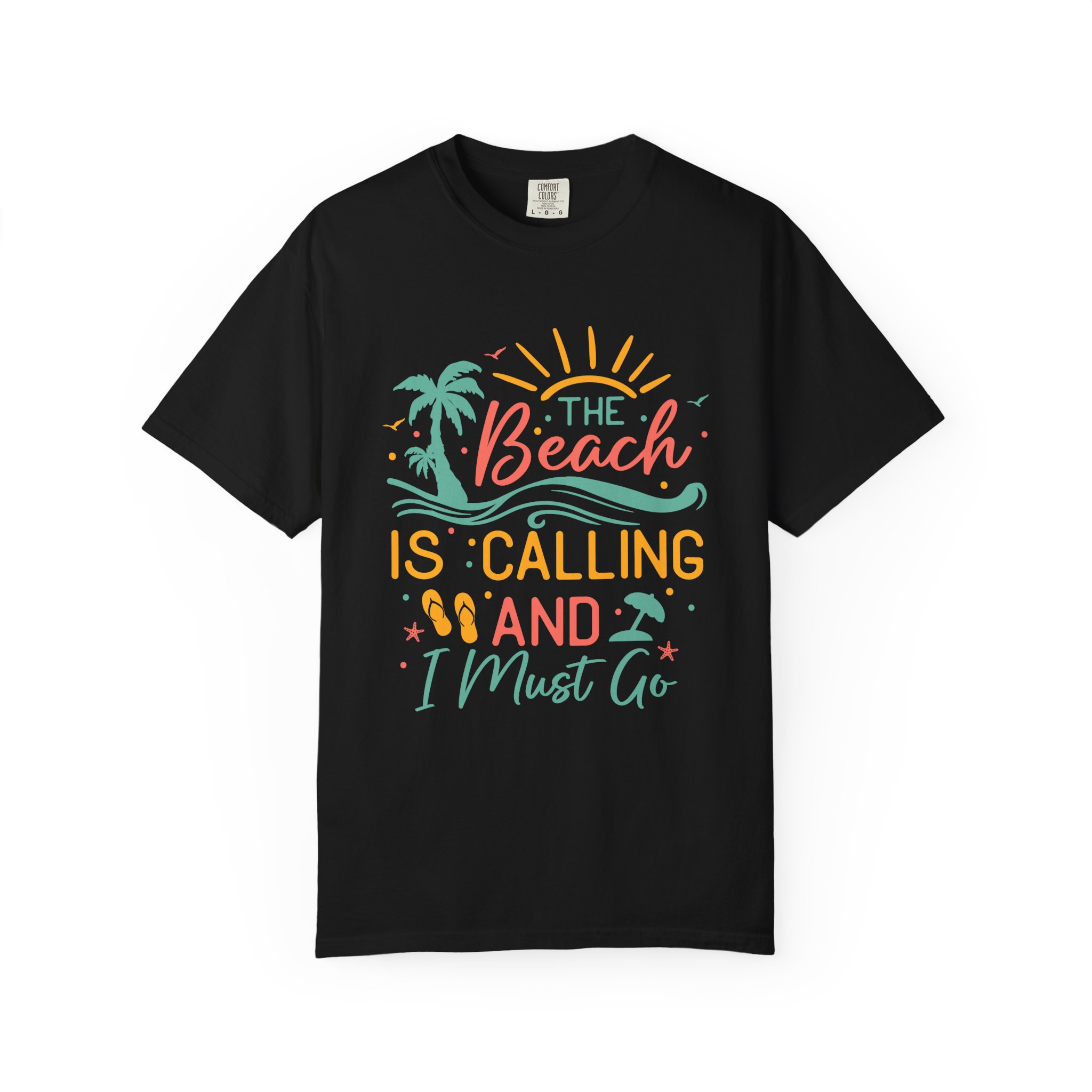 C - 13.4 - Beach-Themed Garment-Dyed T-Shirt, Summer Tee, Vacation Shirt, Gift for Beach Lovers, Casual Wear, Fun Summer Outfit. - Image 17