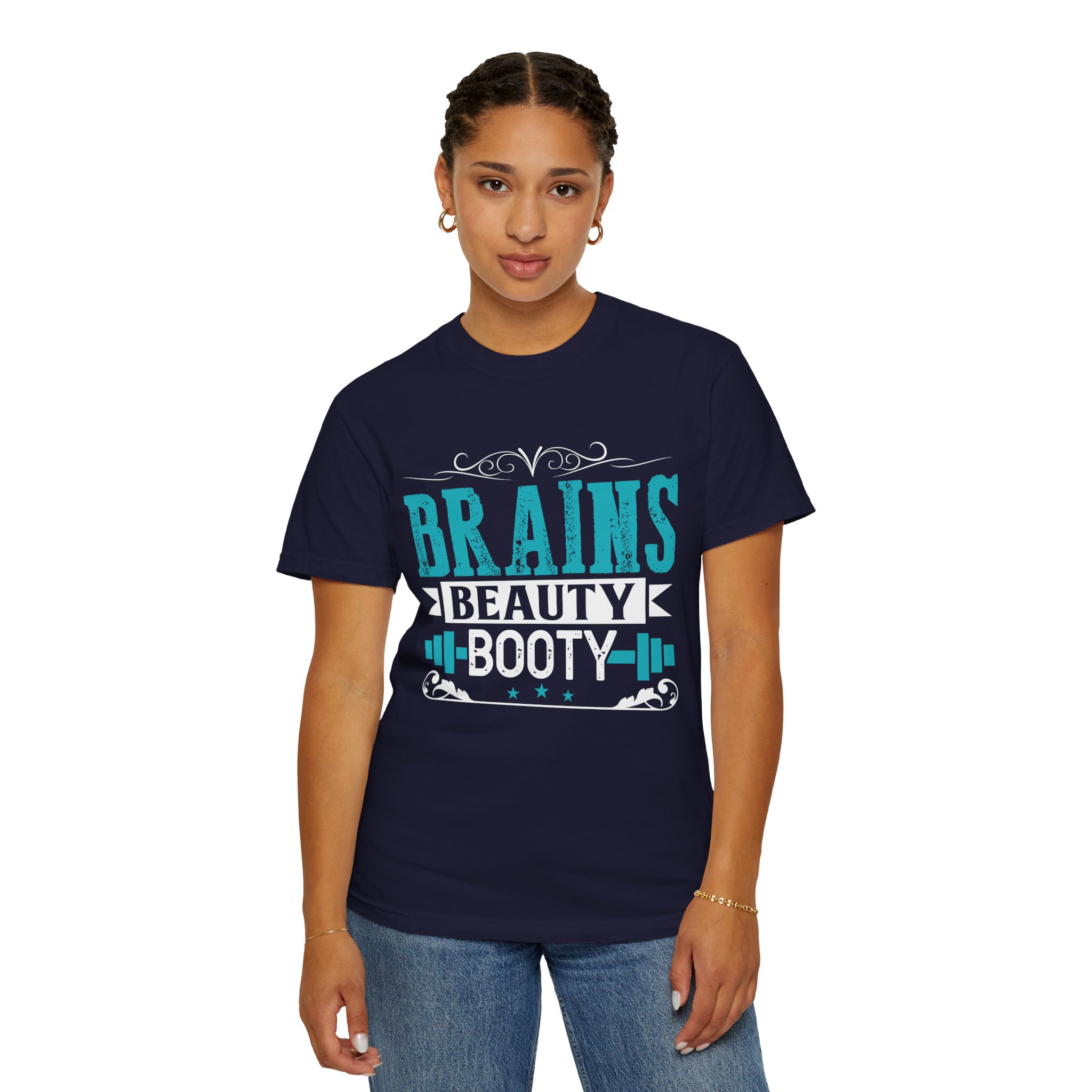 b2 - 6.12 - Brains Beauty Booty T-Shirt – Motivational Fitness Graphic Tee for Confidence, Strength & Empowered Style. - Image 28