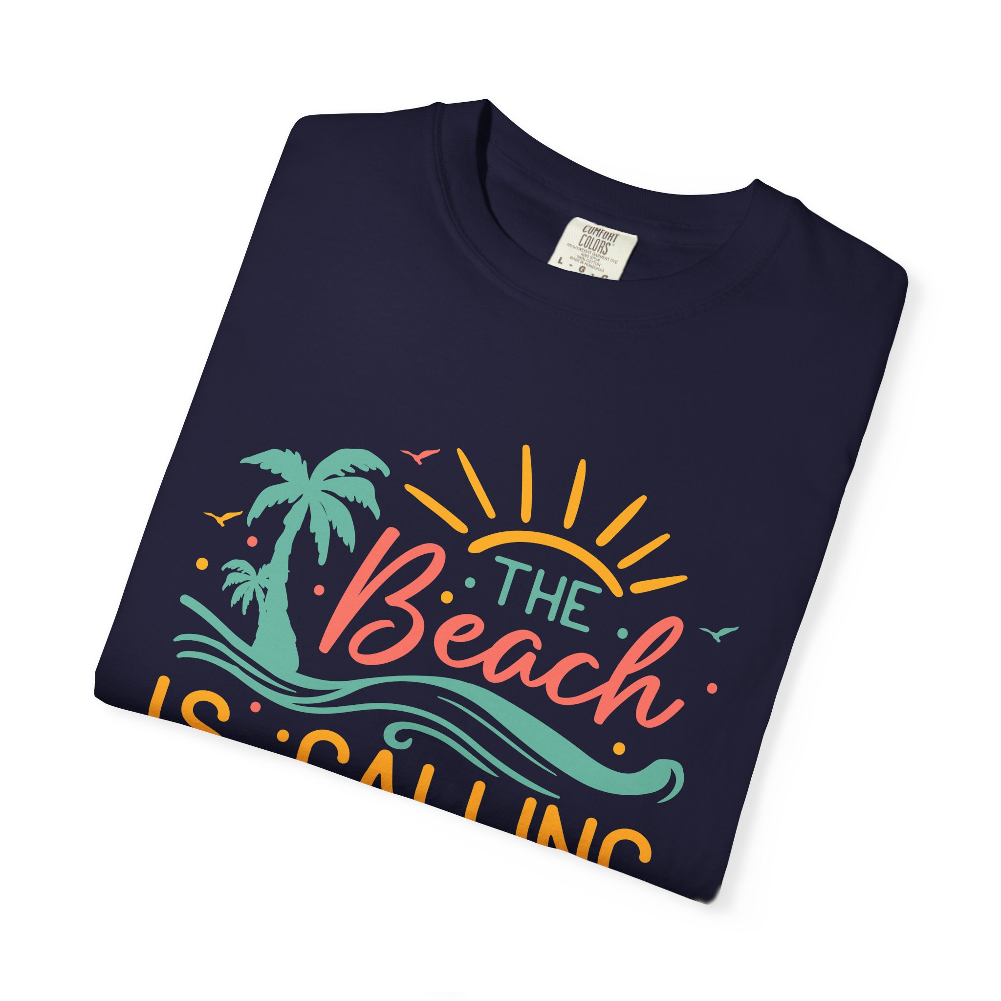 C - 13.4 - Beach-Themed Garment-Dyed T-Shirt, Summer Tee, Vacation Shirt, Gift for Beach Lovers, Casual Wear, Fun Summer Outfit. - Image 7