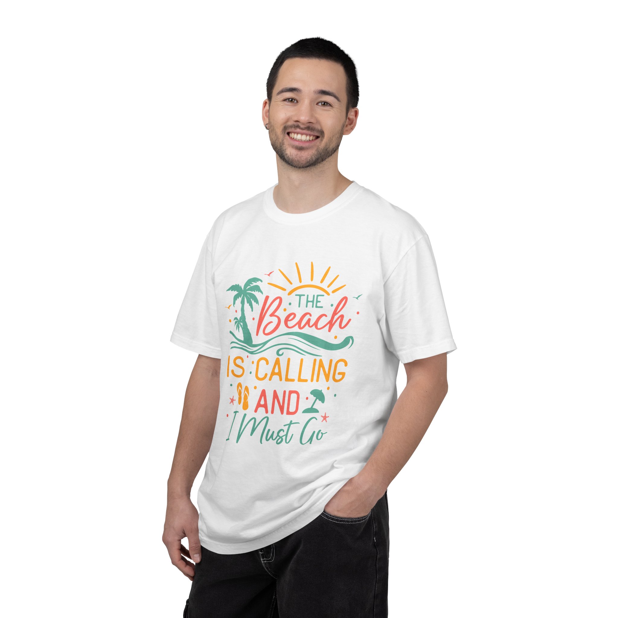 C - 13.4 - Beach-Themed Garment-Dyed T-Shirt, Summer Tee, Vacation Shirt, Gift for Beach Lovers, Casual Wear, Fun Summer Outfit. - Image 10