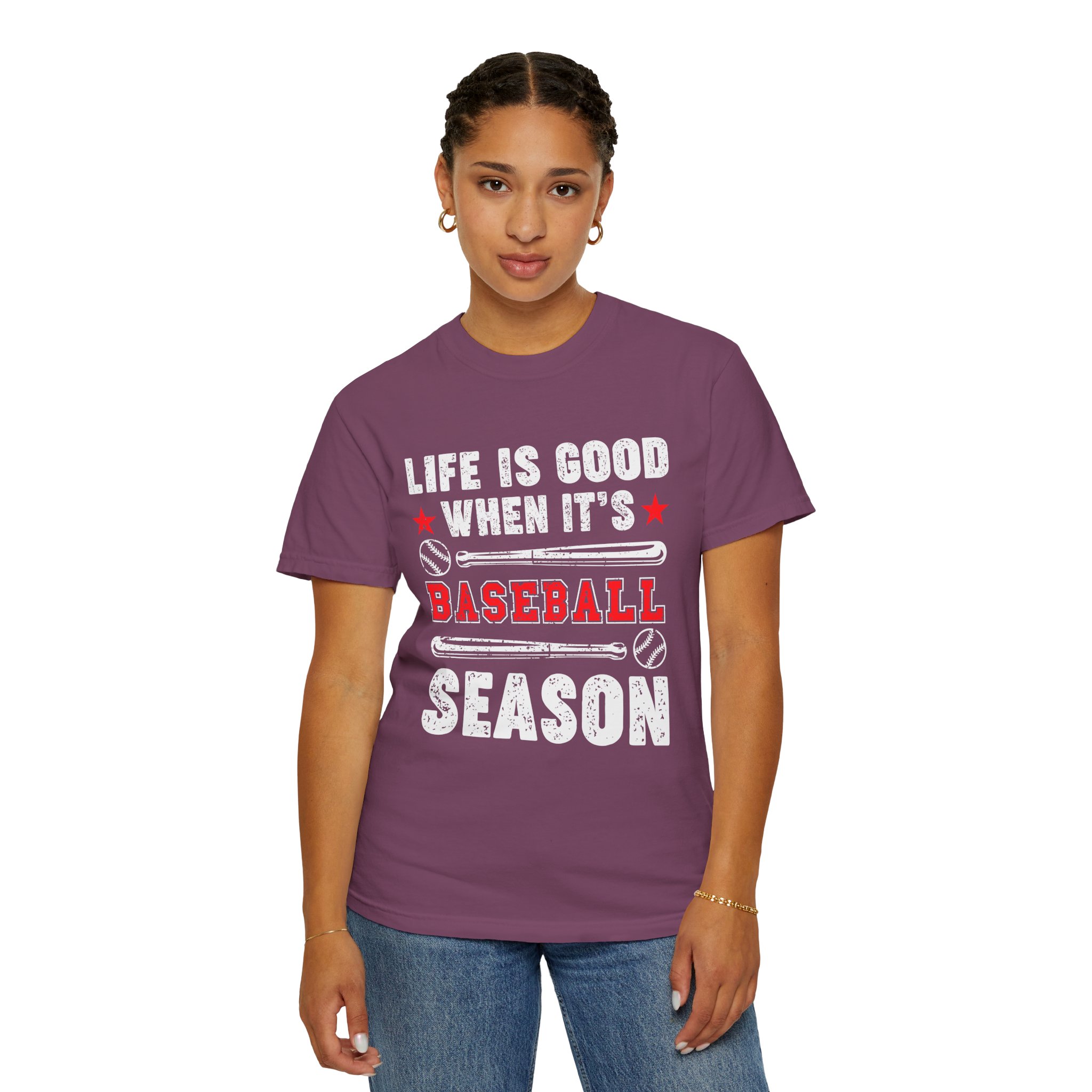 Life Is Good Baseball Season T-Shirt, Unisex Tee for Sports Lovers, Gift for Baseball Fans, Casual Wear, Summer Vibes, Game Day Apparel. - Image 52