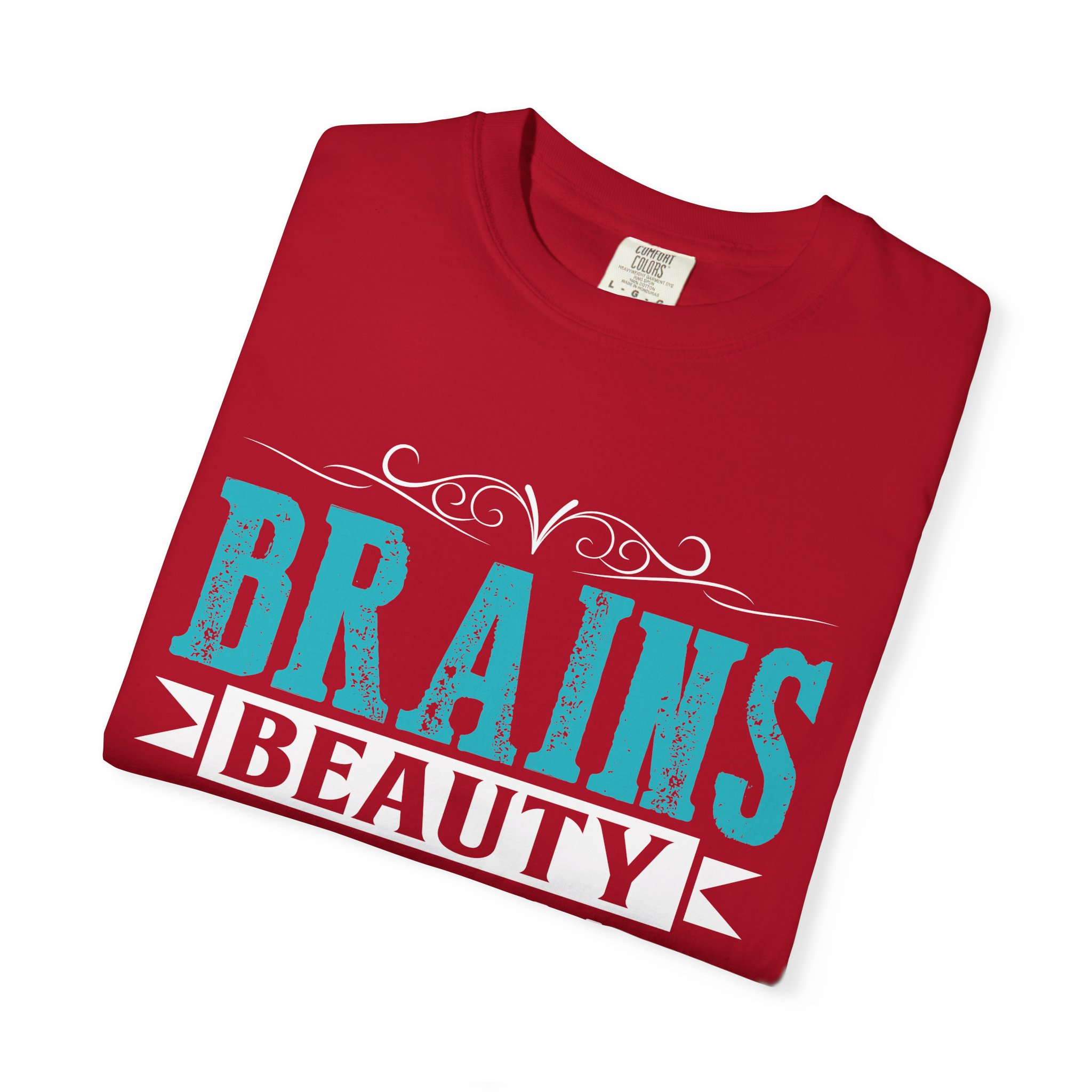 b2 - 6.12 - Brains Beauty Booty T-Shirt – Motivational Fitness Graphic Tee for Confidence, Strength & Empowered Style. - Image 7