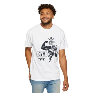 Gym Sports Club Workout T-Shirt – Dumbbells & Kettlebell Graphic Tee for Strength Training & Active Fitness Style. - Image 14