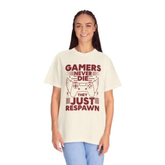 Retro Gaming Tshirt: Classic Arcade - Gamers Never Die They Just Respawn Unisex Tee - Image 19