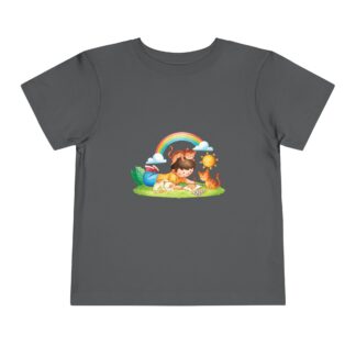 Toddlers' Playtime T-Shirt – Cute Kid Camping Rainbow Graphic Tee for Boys & Girls.