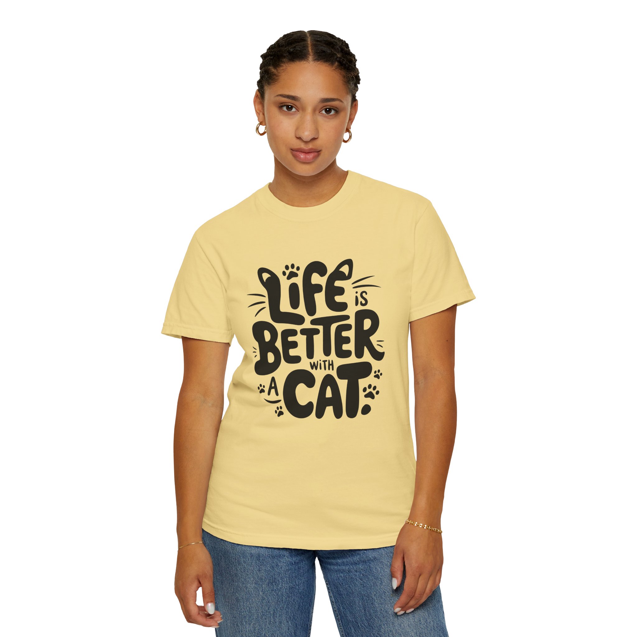 Life is Better with a Cat Unisex Tee, Cat Lover Gift, Animal T-Shirt, Cute Cat Shirt, Casual Wear for Cat Moms, Fun Pet Apparel. - Image 20