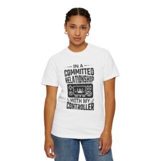 Funny gamer Tshirt for Console Players - Committed to My Controller Unisex Tee - Image 12