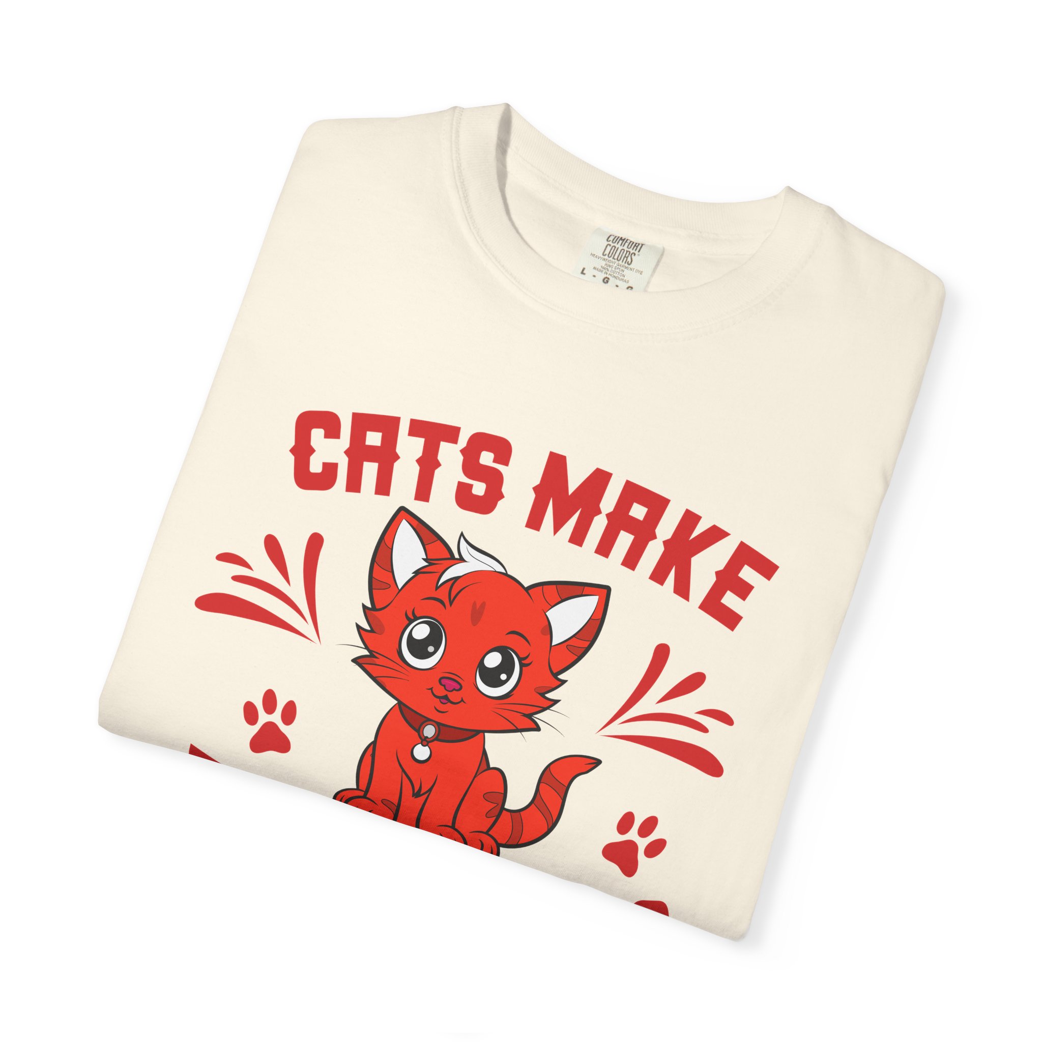 Cats Make Everything Better T-Shirt — Cute Red Kitten Graphic Tee for Cat Lovers, - Image 15