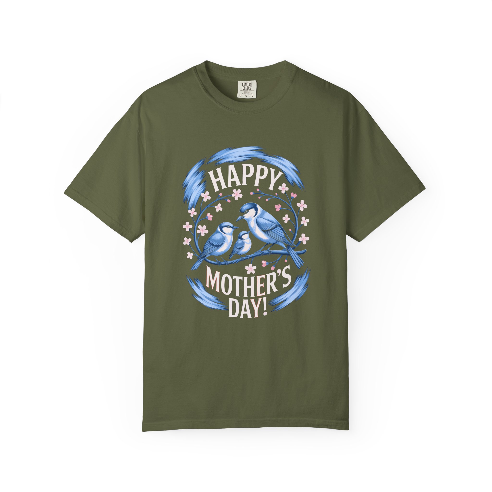 Happy Mother's Day Unisex T-Shirt, Garment-Dyed Tee, Gift for Mom, Spring Fashion, Bird Design Shirt, Casual Wear, Unique Gift Idea. - Image 17