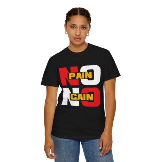 Stylish Motivational Quote T-shirt - No Pain No Gain Graphic Unisex Tee - Image 36