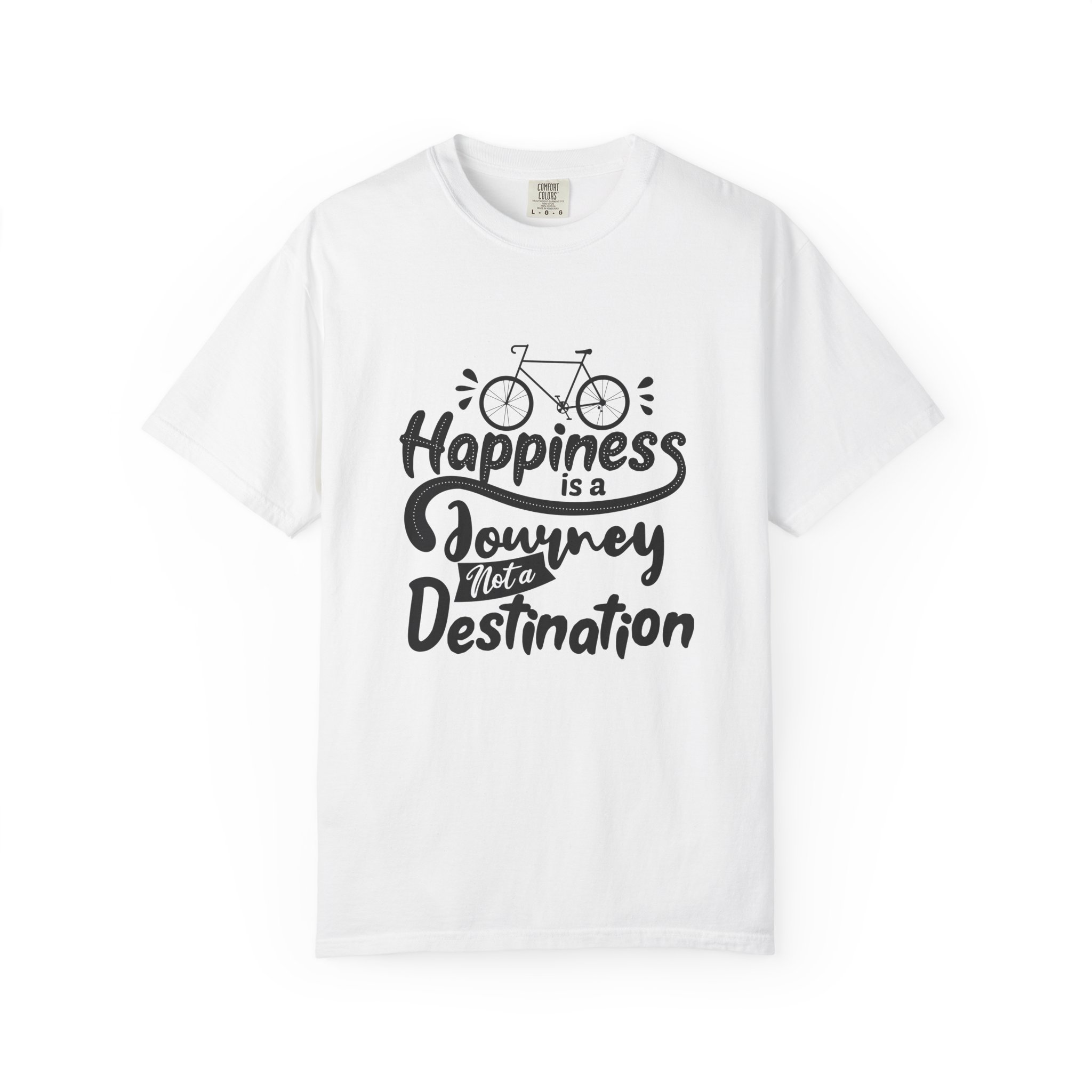 Inspirational T-Shirt, Happiness Journey Tee, Bike Lovers Gift, Casual Wear, Motivational Apparel, Adventure Clothing. - Image 9