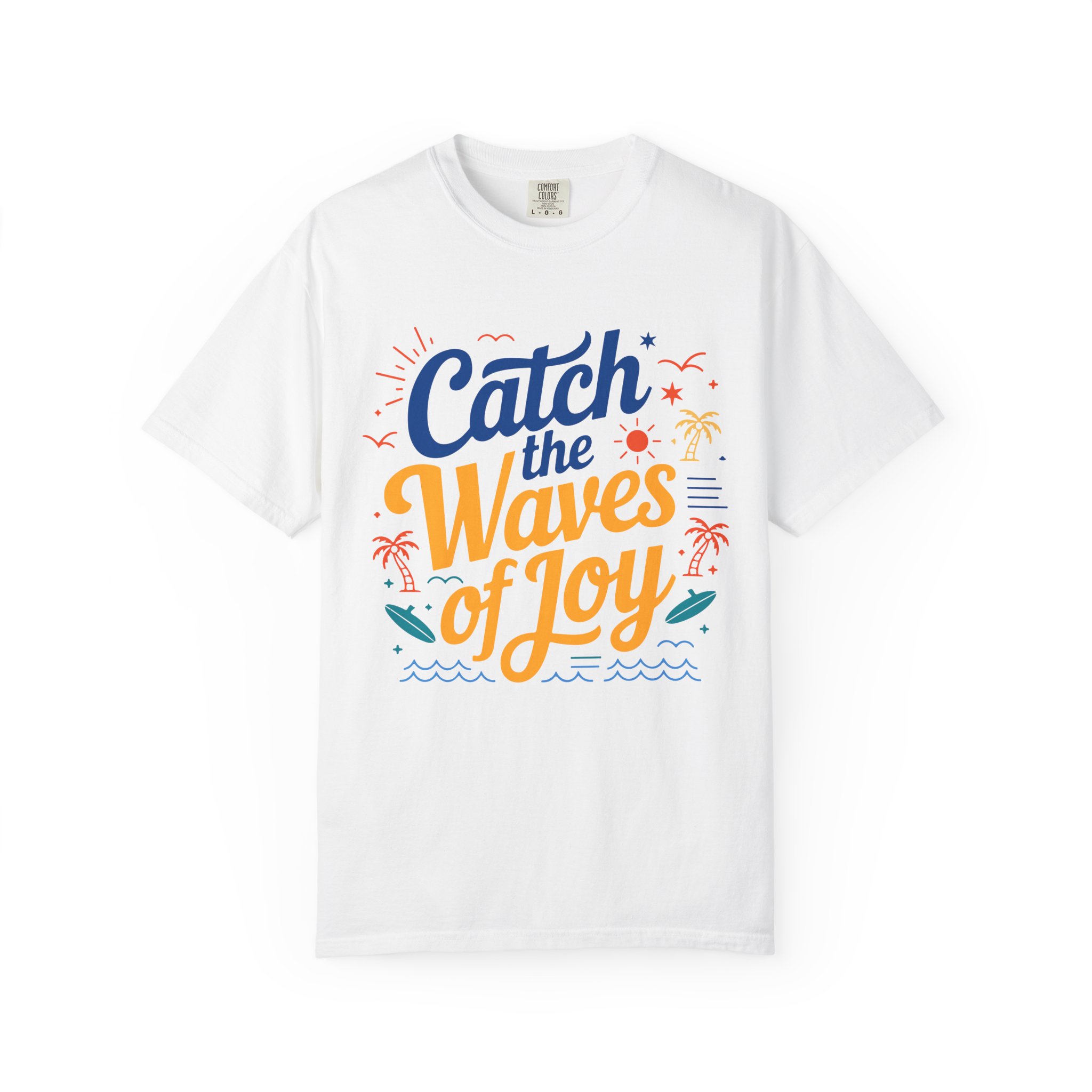 Catch the Waves of Joy T-Shirt, Beachwear, Summer Apparel, Unisex Fashion, Vacation Shirt, Gift for Surfers.