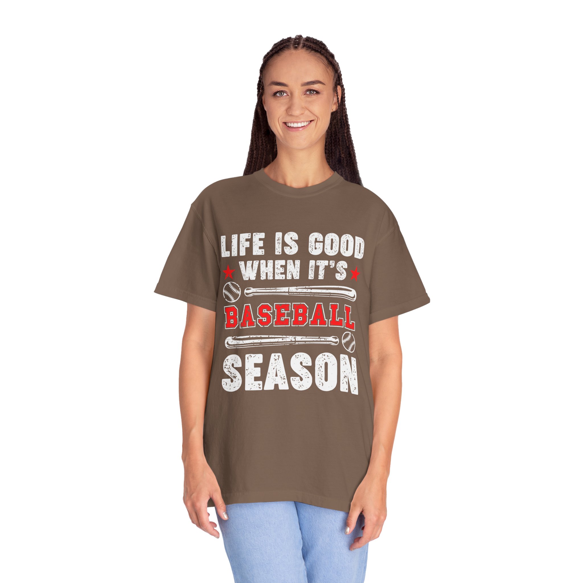 Life Is Good Baseball Season T-Shirt, Unisex Tee for Sports Lovers, Gift for Baseball Fans, Casual Wear, Summer Vibes, Game Day Apparel. - Image 3