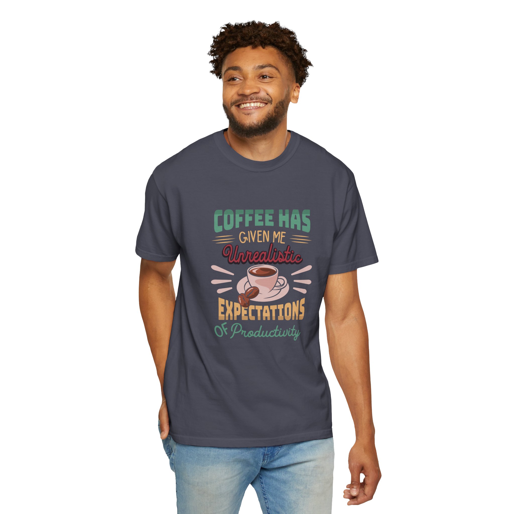 Funny Coffee T-Shirt, Unisex Garment-Dyed Tee, Gift for Coffee Lovers, Casual Wear. - Image 30