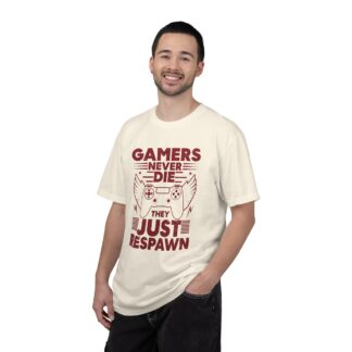 Retro Gaming Tshirt: Classic Arcade - Gamers Never Die They Just Respawn Unisex Tee - Image 18