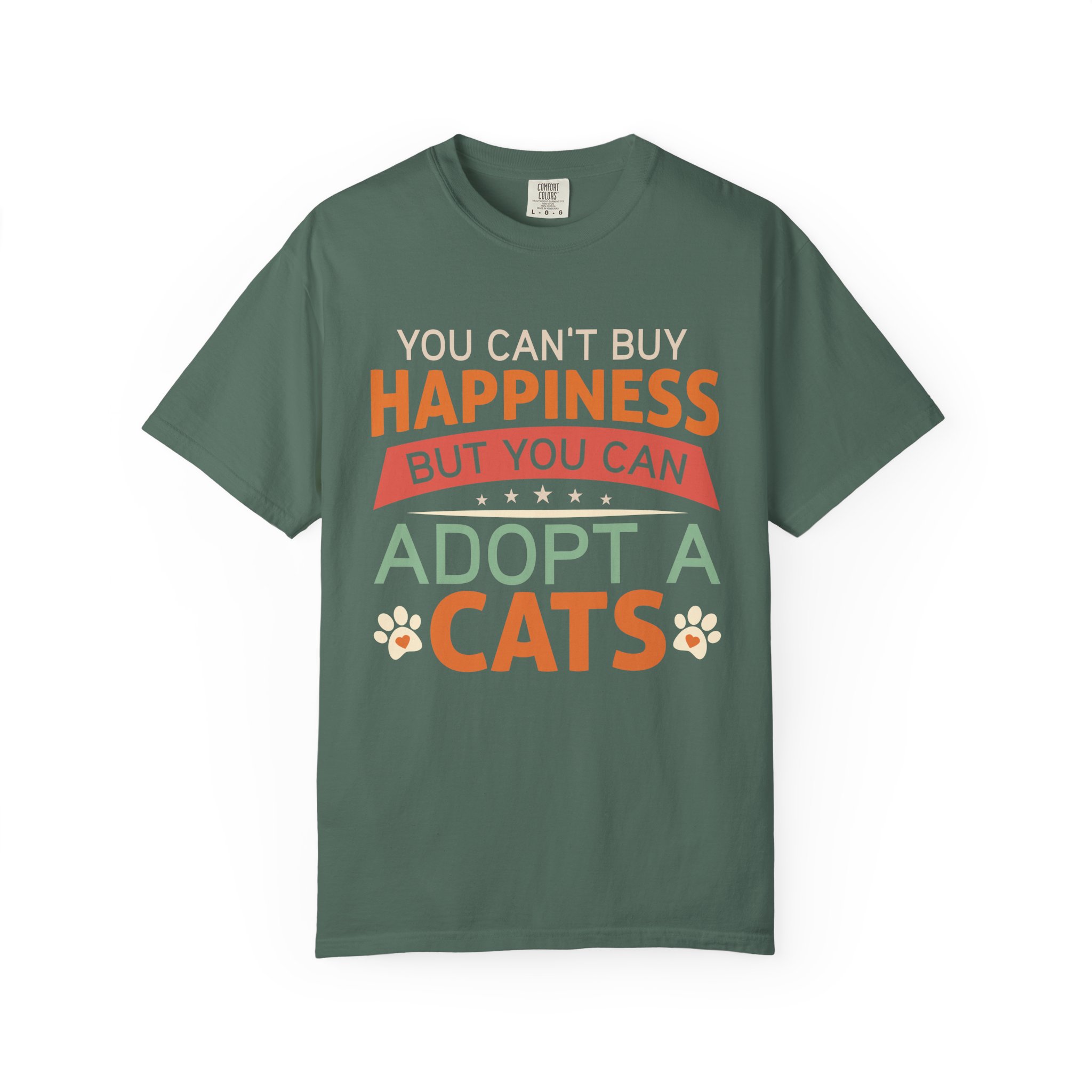 b2 - 5.16 - You Can’t Buy Happiness But You Can Adopt a Cat T-Shirt – Rescue Cat Lover Graphic Tee for Adoption Awareness & Heartwarming Pet Vibes. - Image 9