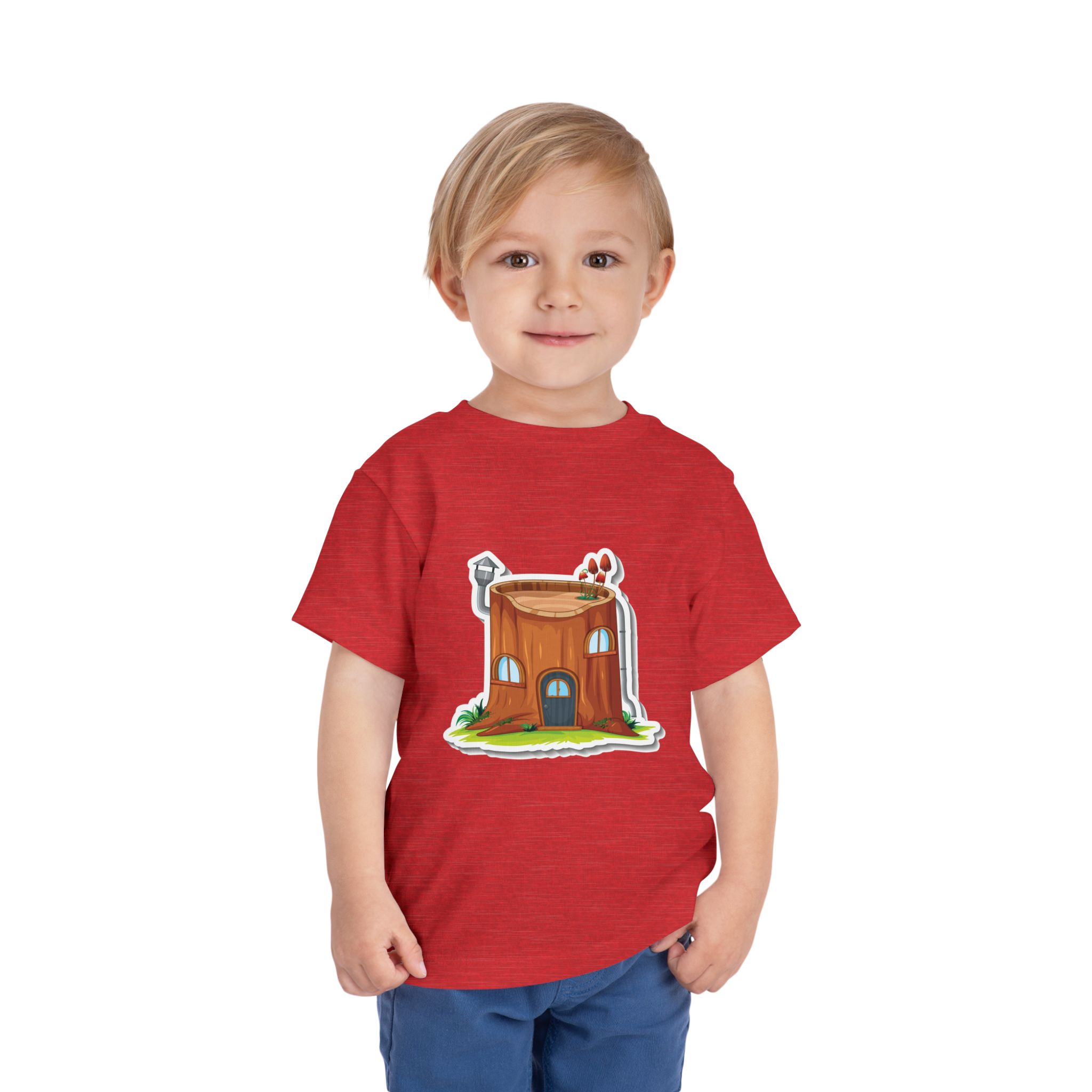 Cozy Tree Stump House Toddler T-Shirt – Cute Forest Cottage Graphic Tee for Kids, Boys & Girls. - Image 27