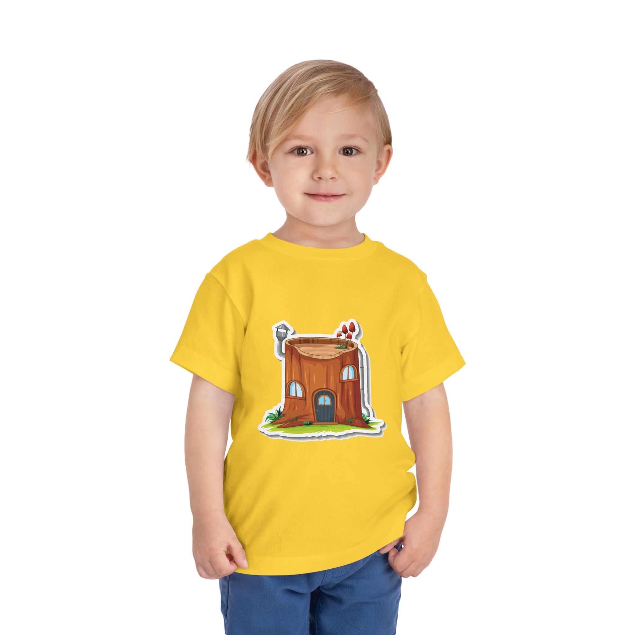 Cozy Tree Stump House Toddler T-Shirt – Cute Forest Cottage Graphic Tee for Kids, Boys & Girls. - Image 11