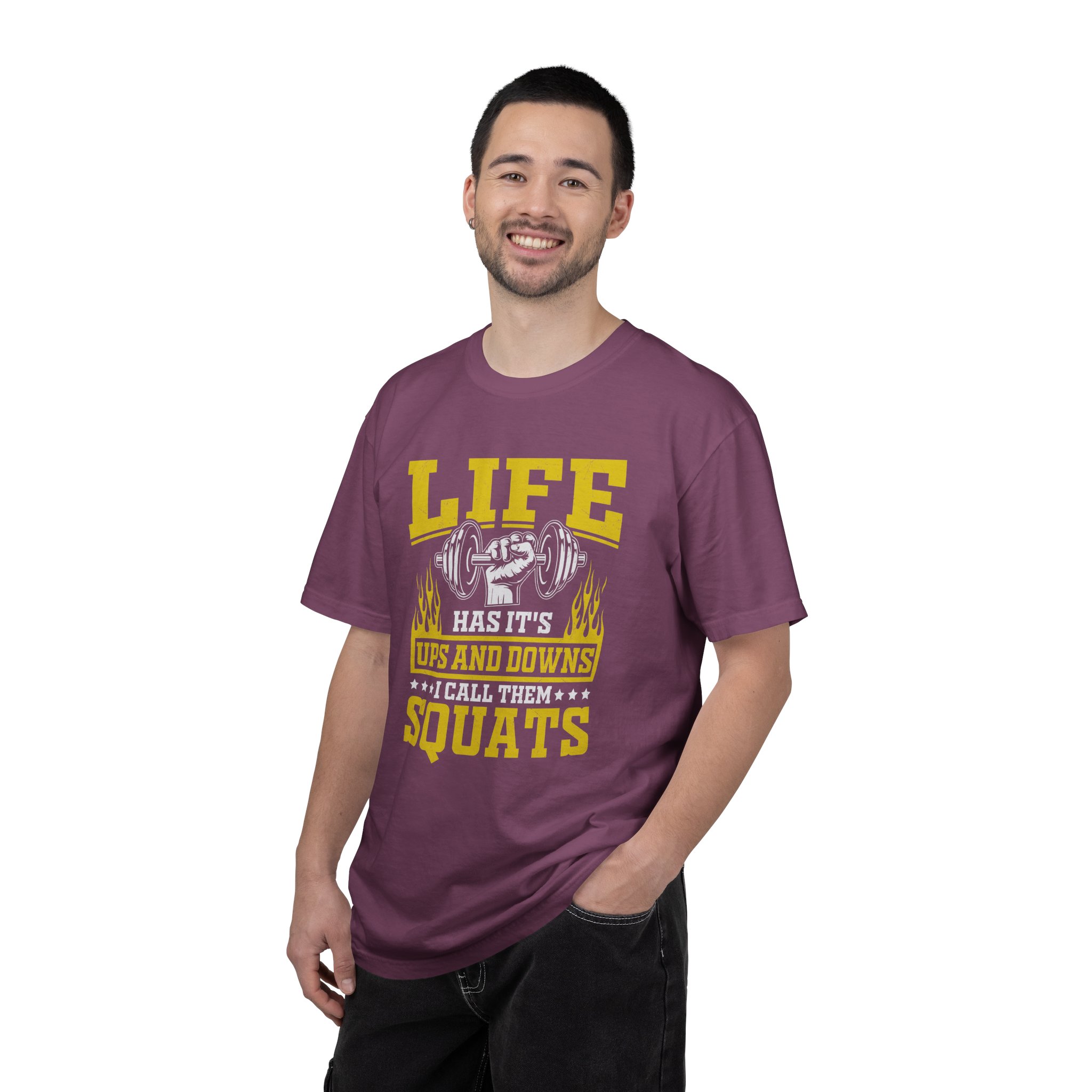b2 - 6.10 - Life Has Its Ups and Downs I Call Them Squats T-Shirt – Funny Gym Graphic Tee for Fitness Humor & Leg Day Motivation. - Image 42