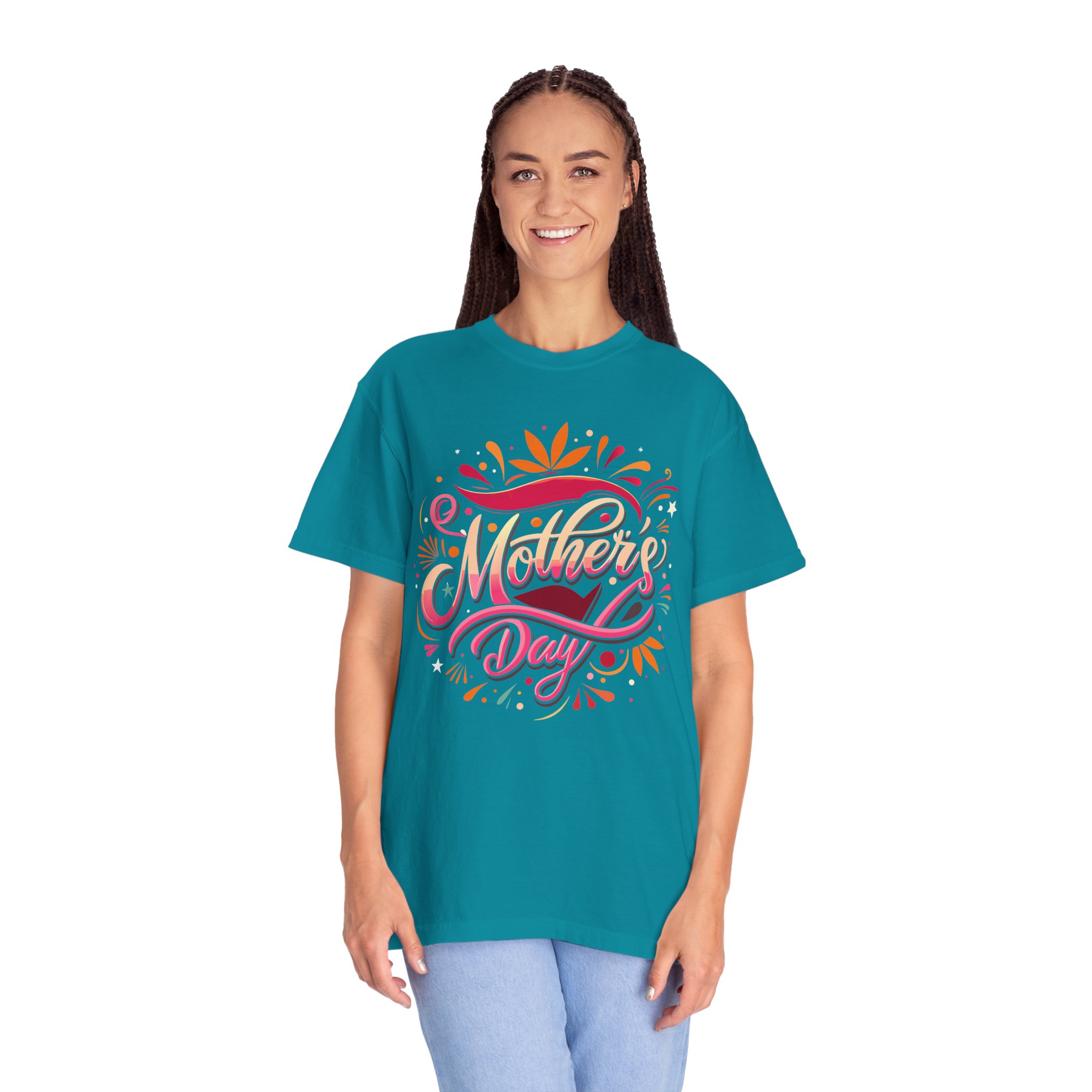 Mother's Day Garment-Dyed T-Shirt, Unisex Gift Tee, Floral Graphic Top, Casual Wear, Everyday Comfort. - Image 19