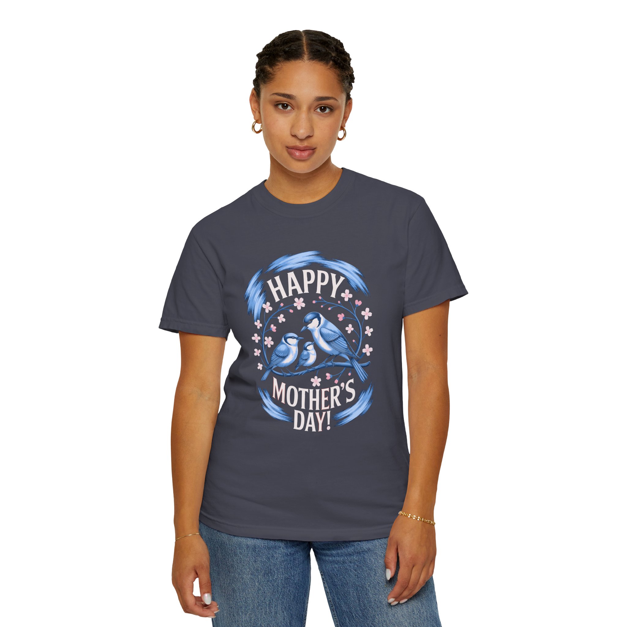 Happy Mother's Day Unisex T-Shirt, Garment-Dyed Tee, Gift for Mom, Spring Fashion, Bird Design Shirt, Casual Wear, Unique Gift Idea. - Image 44