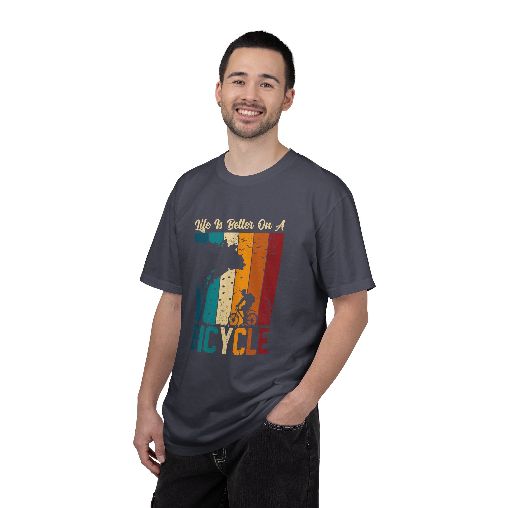 Bicycle Adventure T-Shirt, Unisex Garment-Dyed Tee for Cycling Enthusiasts, Perfect Gift for Riders, Eco-Friendly Apparel, Summer Outing Top. - Image 26