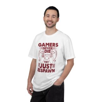 Retro Gaming Tshirt: Classic Arcade - Gamers Never Die They Just Respawn Unisex Tee - Image 10