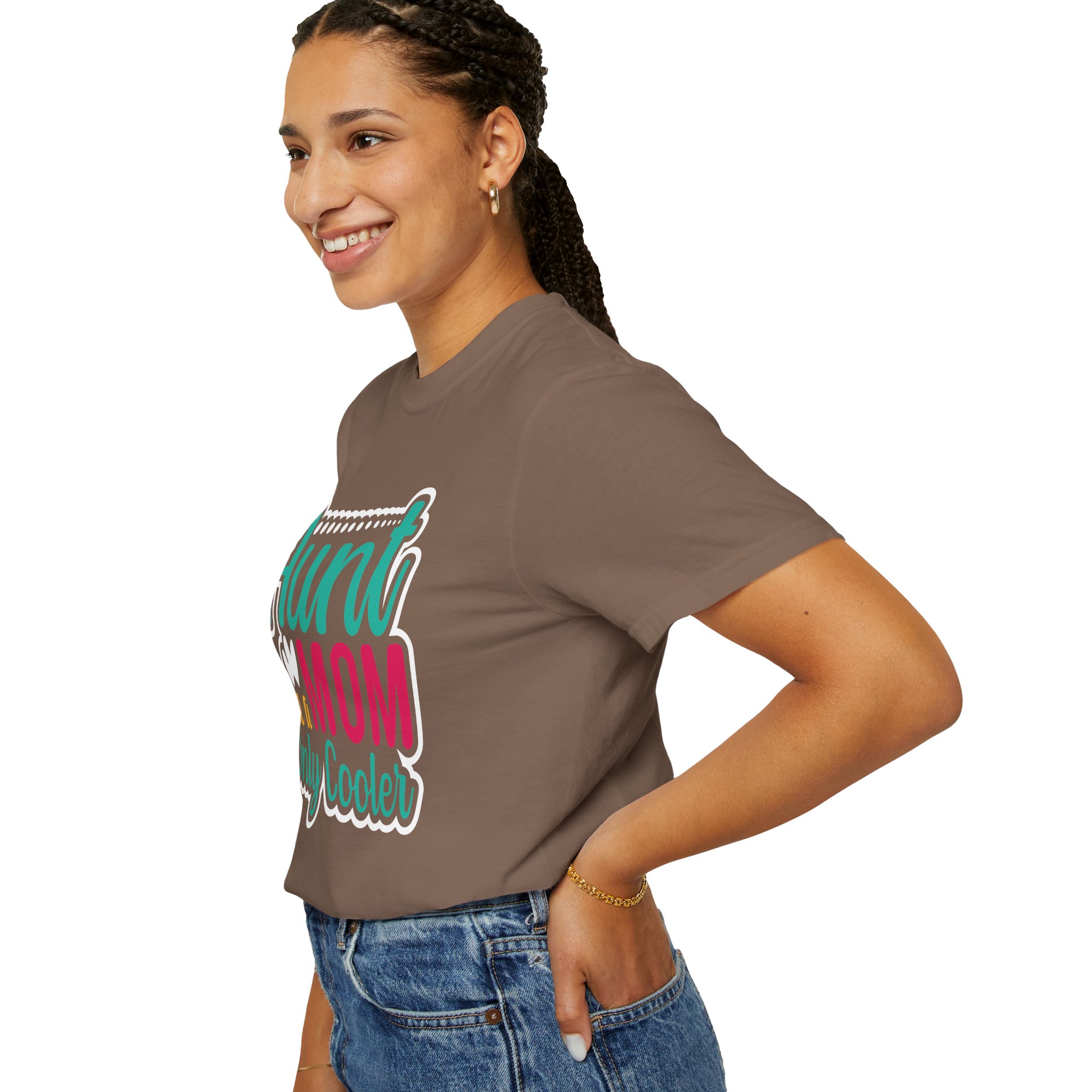Aunt Like a Mom Unisex Garment-Dyed T-Shirt, Cool Aunt Gift, Family Reunion Tee, Mother's Day Shirt. - Image 13