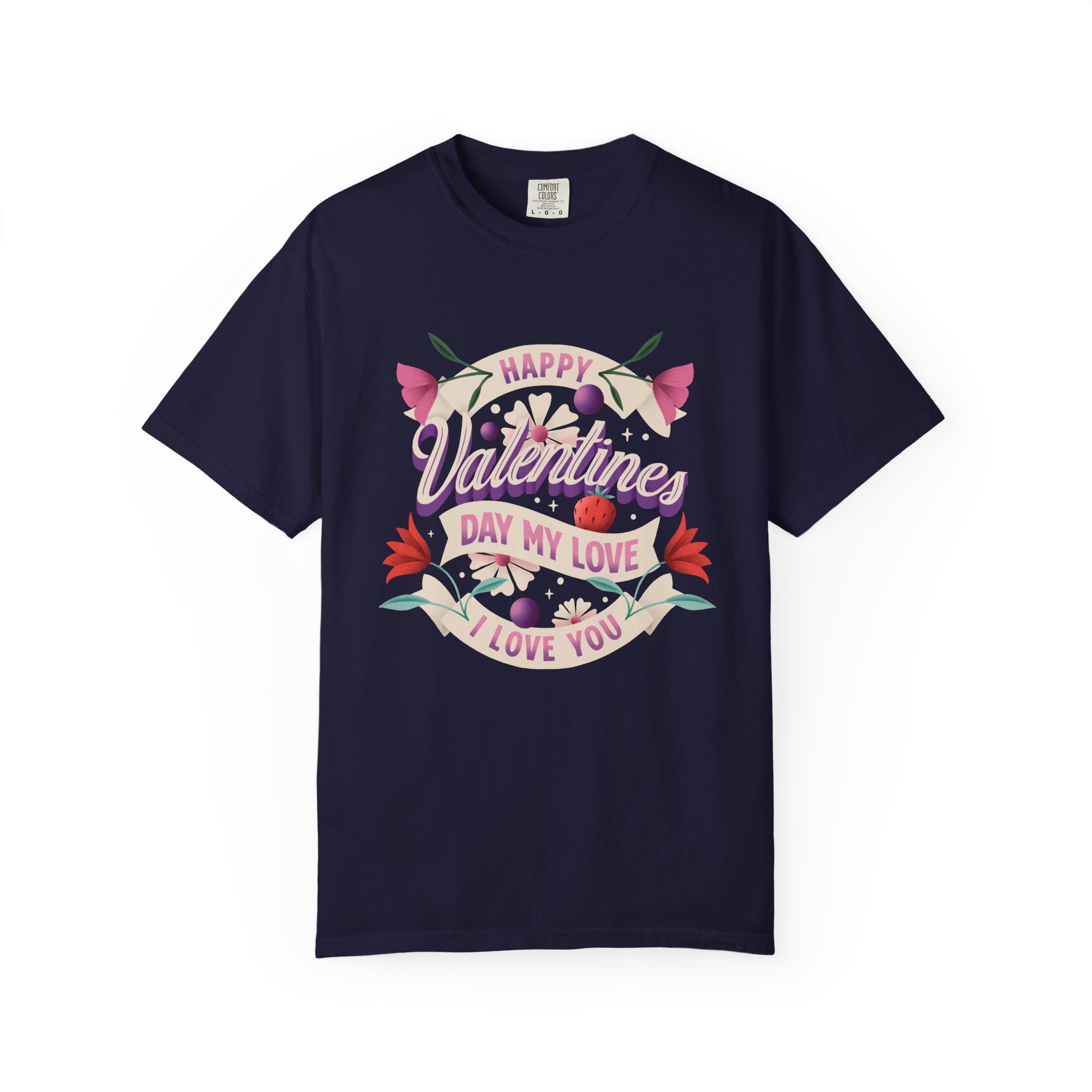 Valentine's Day Unisex T-Shirt, Cute Love Shirt, Garment Dyed Tee, Valentine's Gift, Couple's Apparel, Floral Design - Image 25