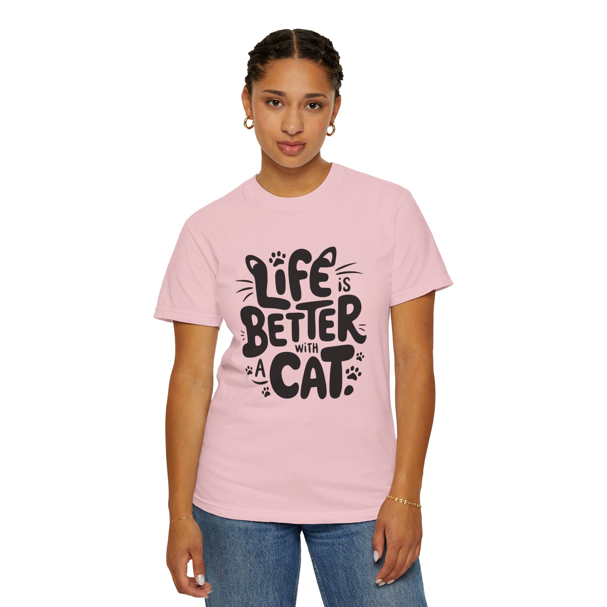 Life is Better with a Cat Unisex Tee, Cat Lover Gift, Animal T-Shirt, Cute Cat Shirt, Casual Wear for Cat Moms, Fun Pet Apparel. - Image 44