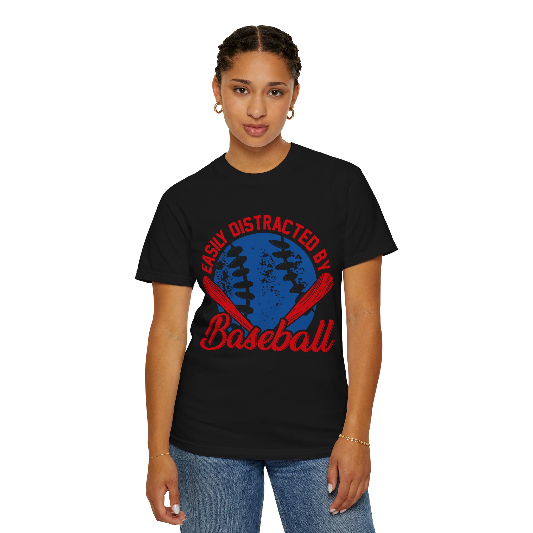 Unisex Baseball T-Shirt - Easily Distracted by Baseball, Sporty Tee, Gift for Baseball Lovers, Summer Wear, Casual Apparel. - Image 44