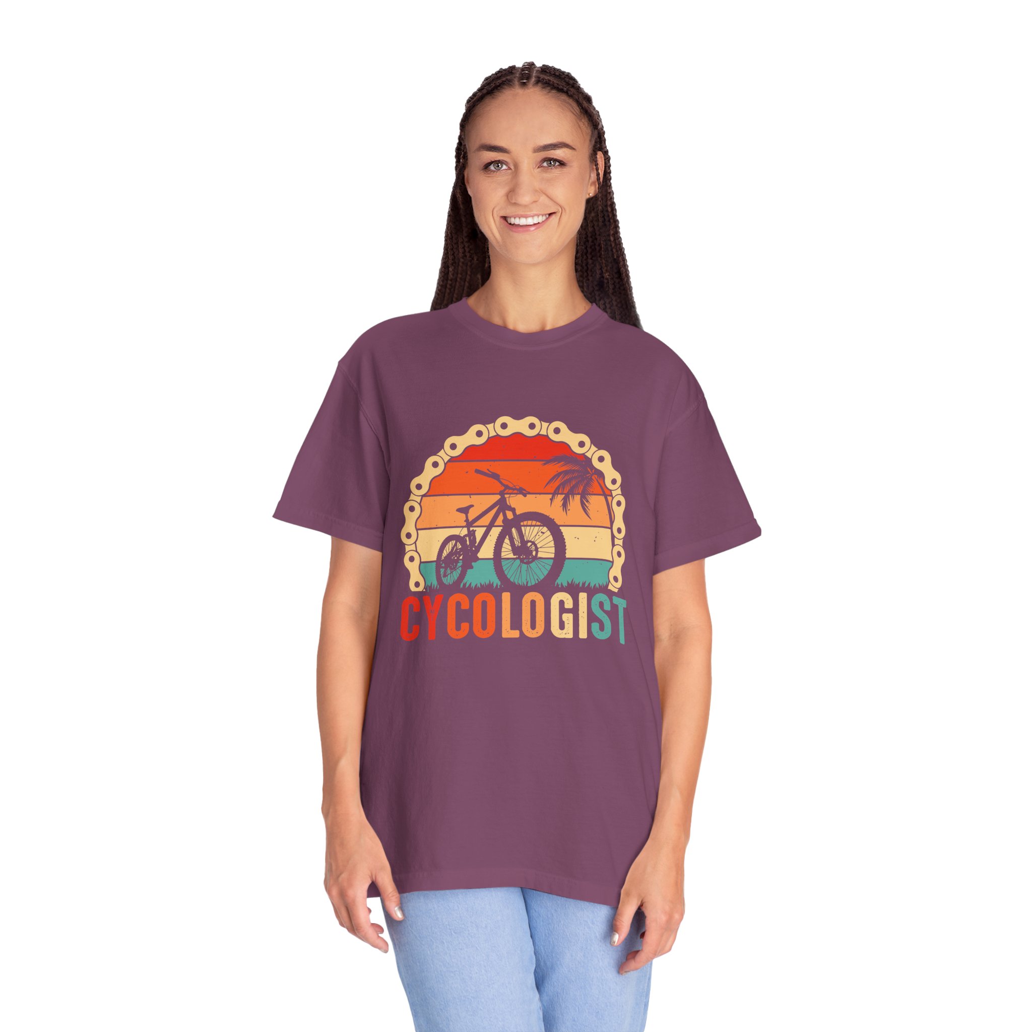Cyclologist Garment-Dyed T-Shirt, Perfect Gift for Cyclists, Casual Wear, Outdoor Enthusiasts, Summer Apparel, Bike Lover Gift. - Image 51