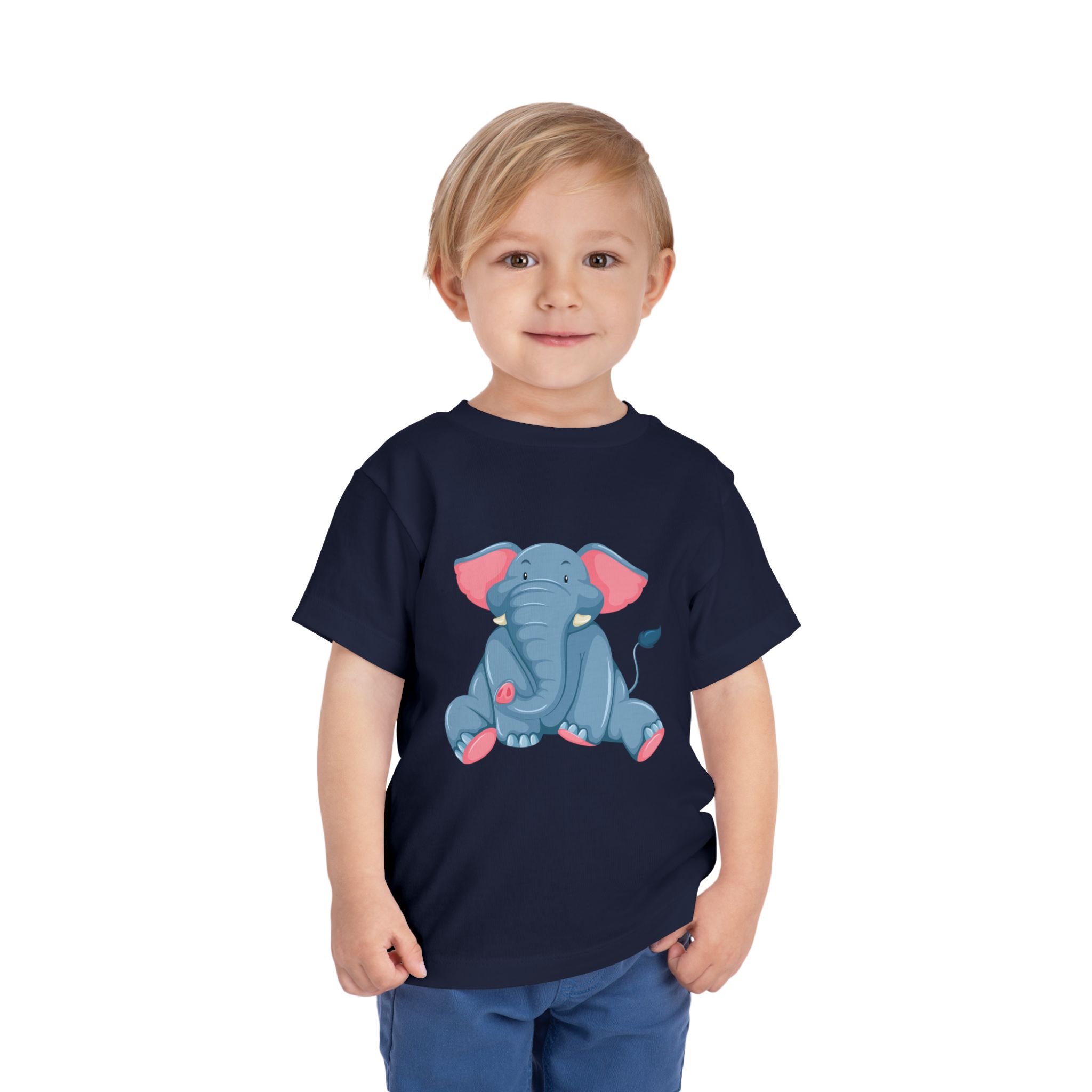 Cute Baby Elephant Toddler T-Shirt – Adorable Pink & Blue Elephant Graphic Tee for Kids, Boys & Girls. - Image 19