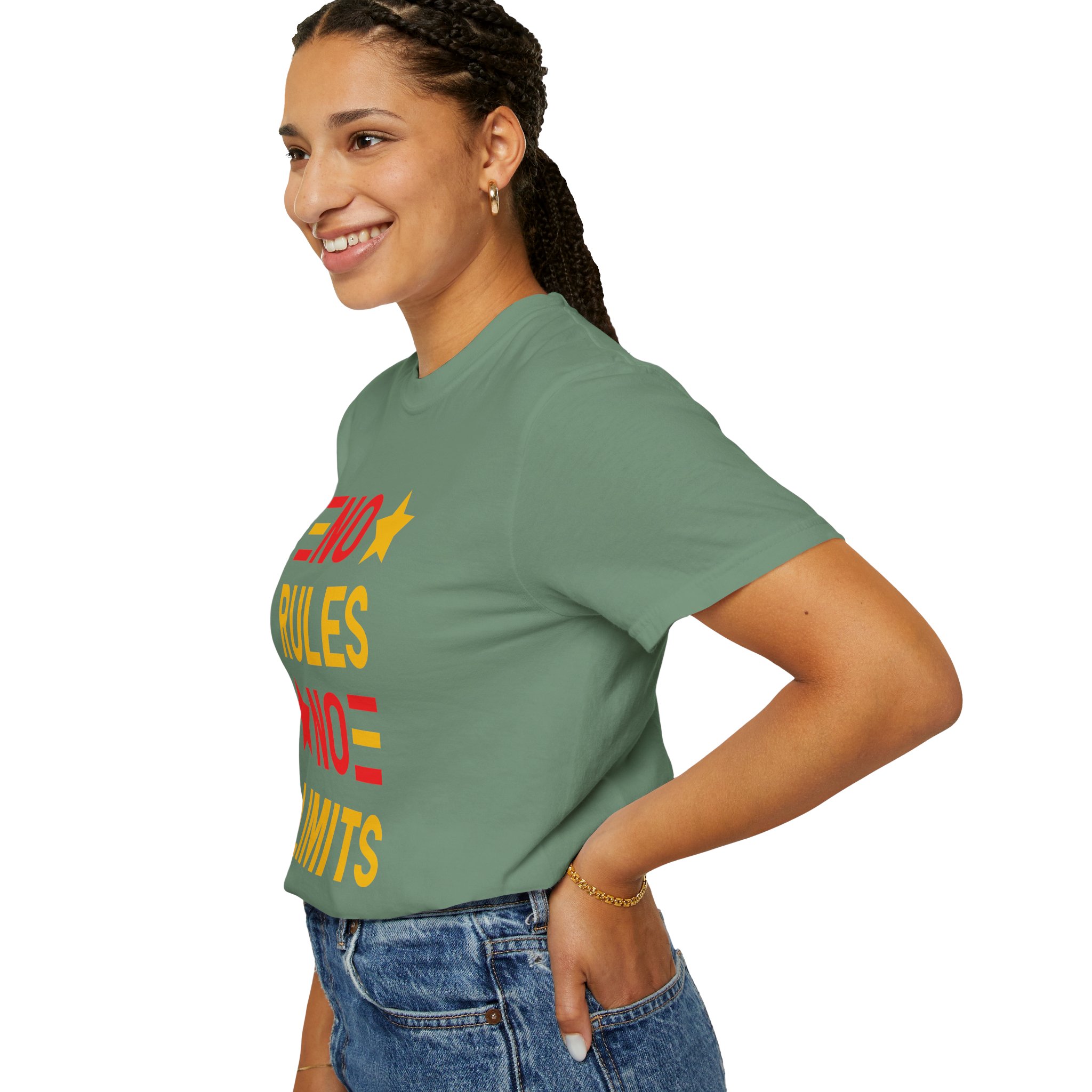 No Rules No Limits Graphic T-Shirt – Bold Retro Star Typography Tee for Streetwear Lovers & Trendy Style. - Image 21