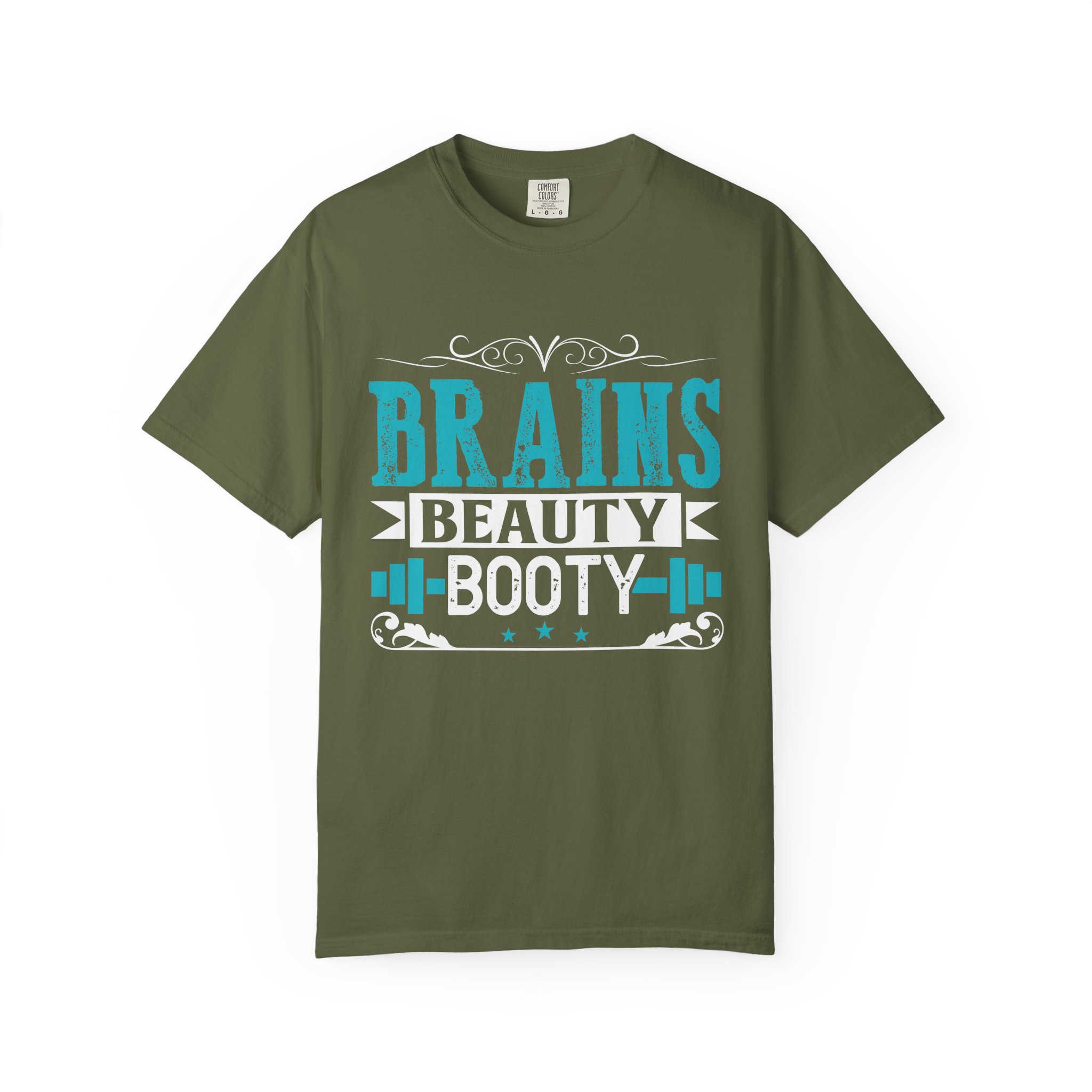 b2 - 6.12 - Brains Beauty Booty T-Shirt – Motivational Fitness Graphic Tee for Confidence, Strength & Empowered Style. - Image 17